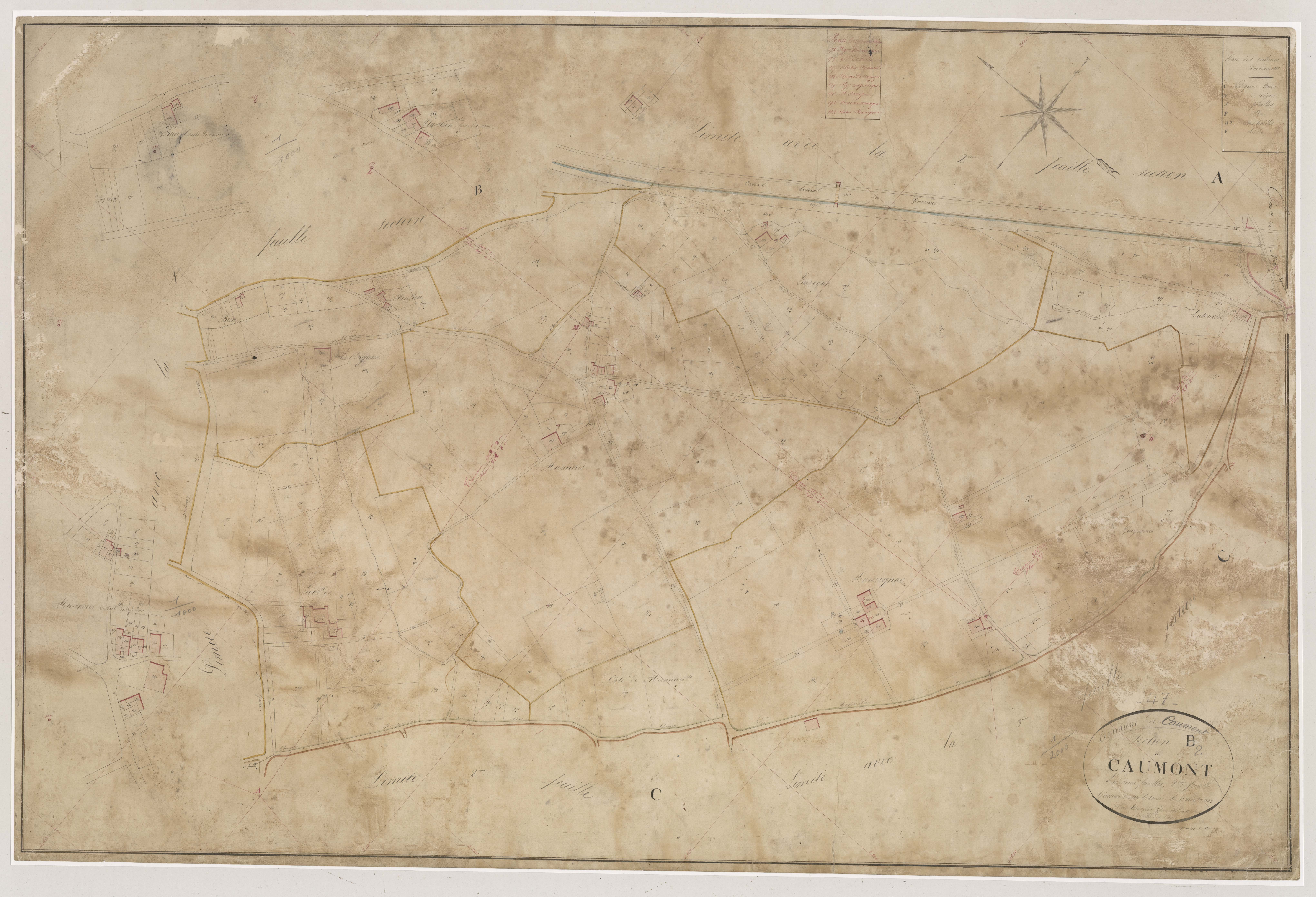 Plan napoléonien, atlas-B2 Caumont, Caumont-sur-Garonne