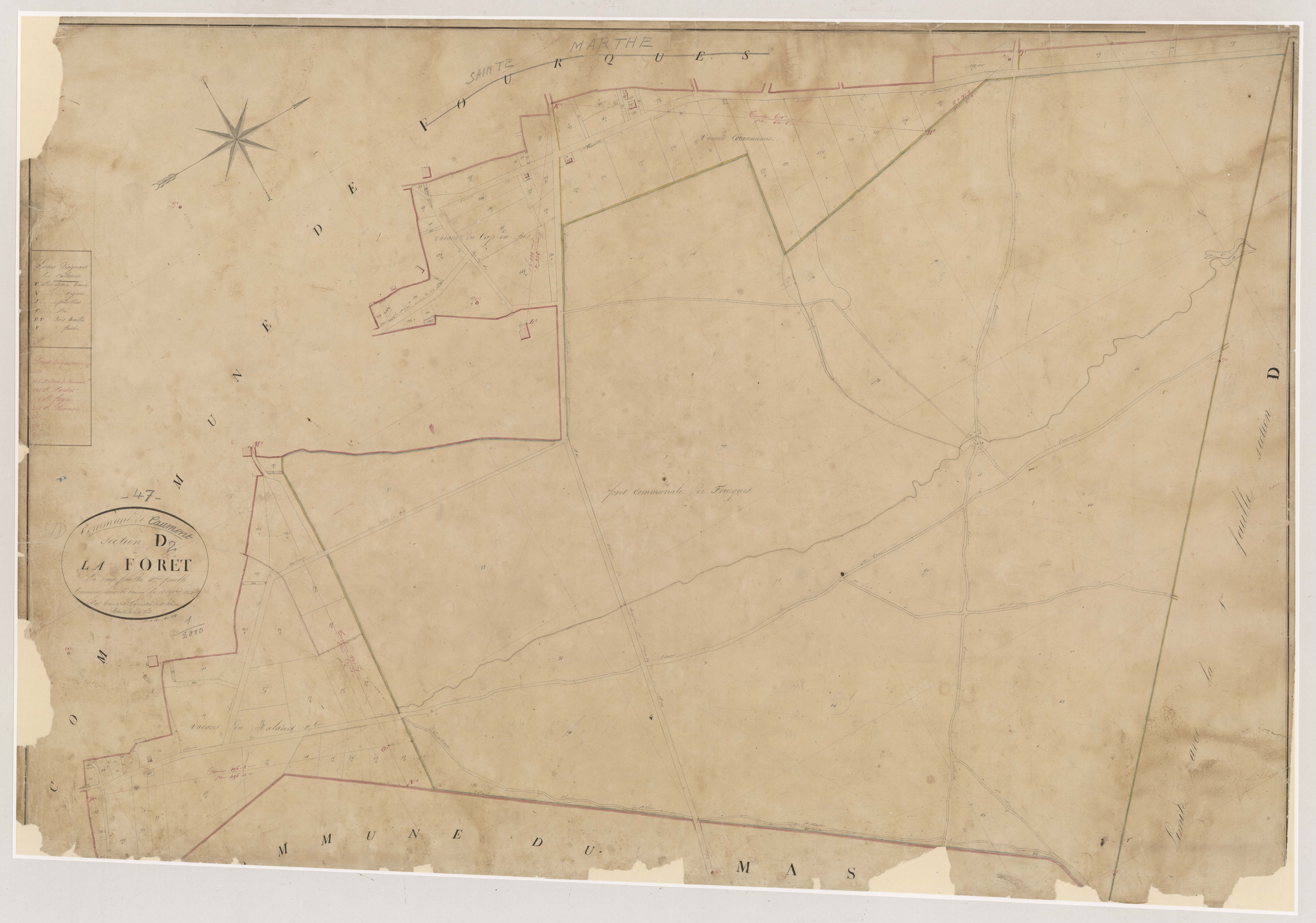 Plan napoléonien, atlas-D2 La Forêt, Caumont-sur-Garonne