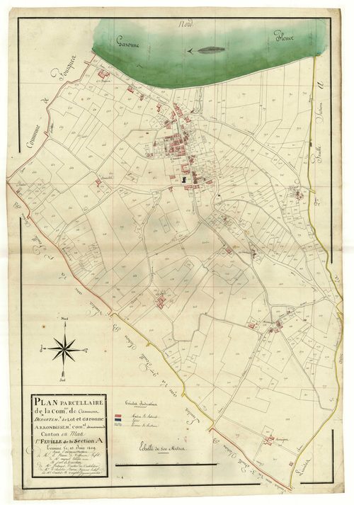 Plan primitif, atlas-A1, Caumont-sur-Garonne
