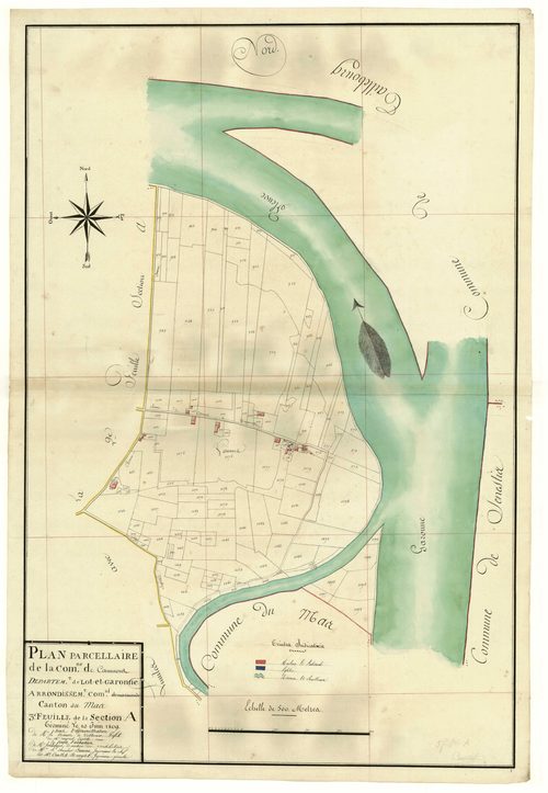 Plan primitif, atlas-A3, Caumont-sur-Garonne
