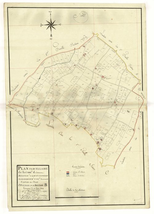 Plan primitif, atlas-B2, Caumont-sur-Garonne