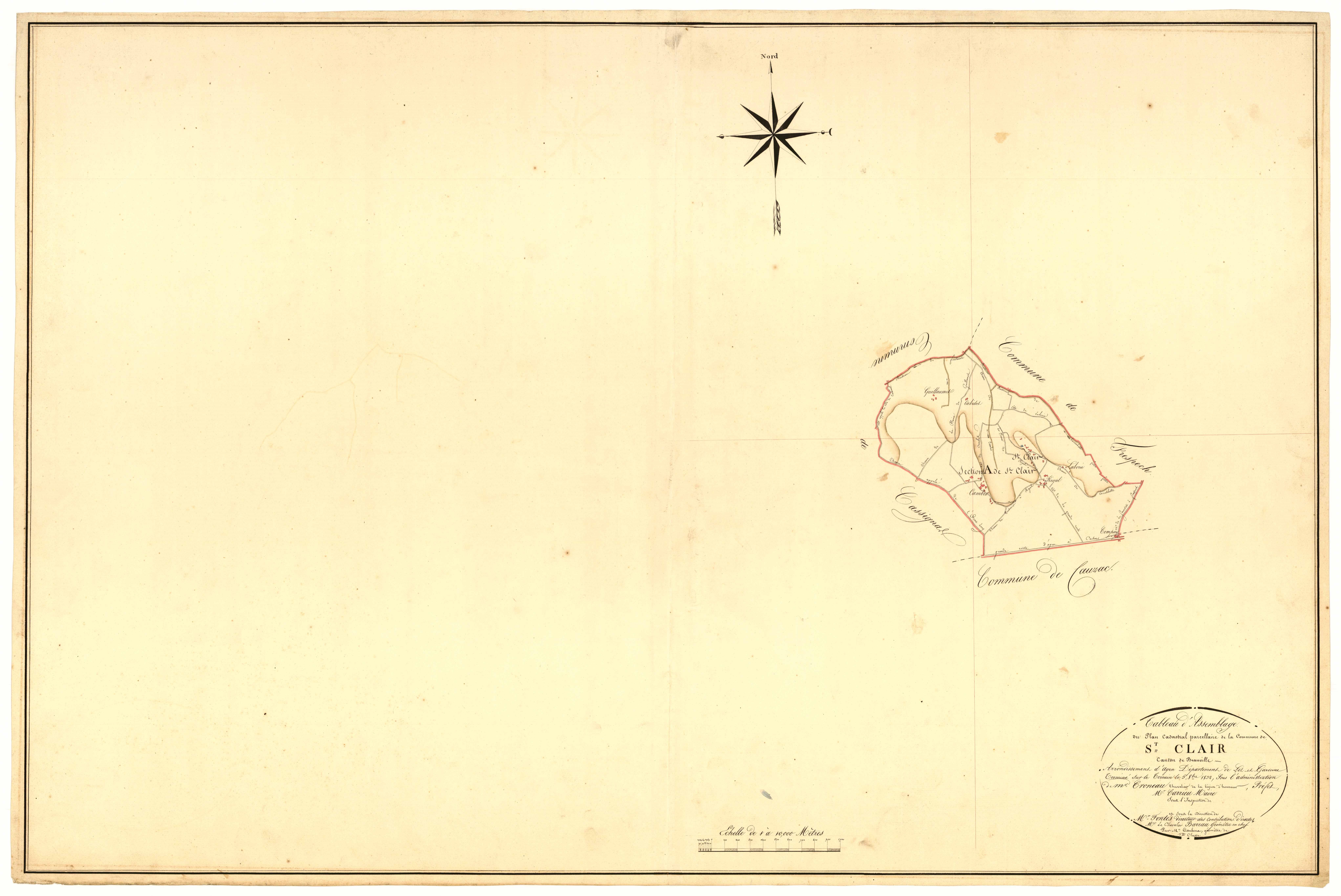 Plan napoléonien, atlas-TA, Saint-Clair (voir Cauzac)