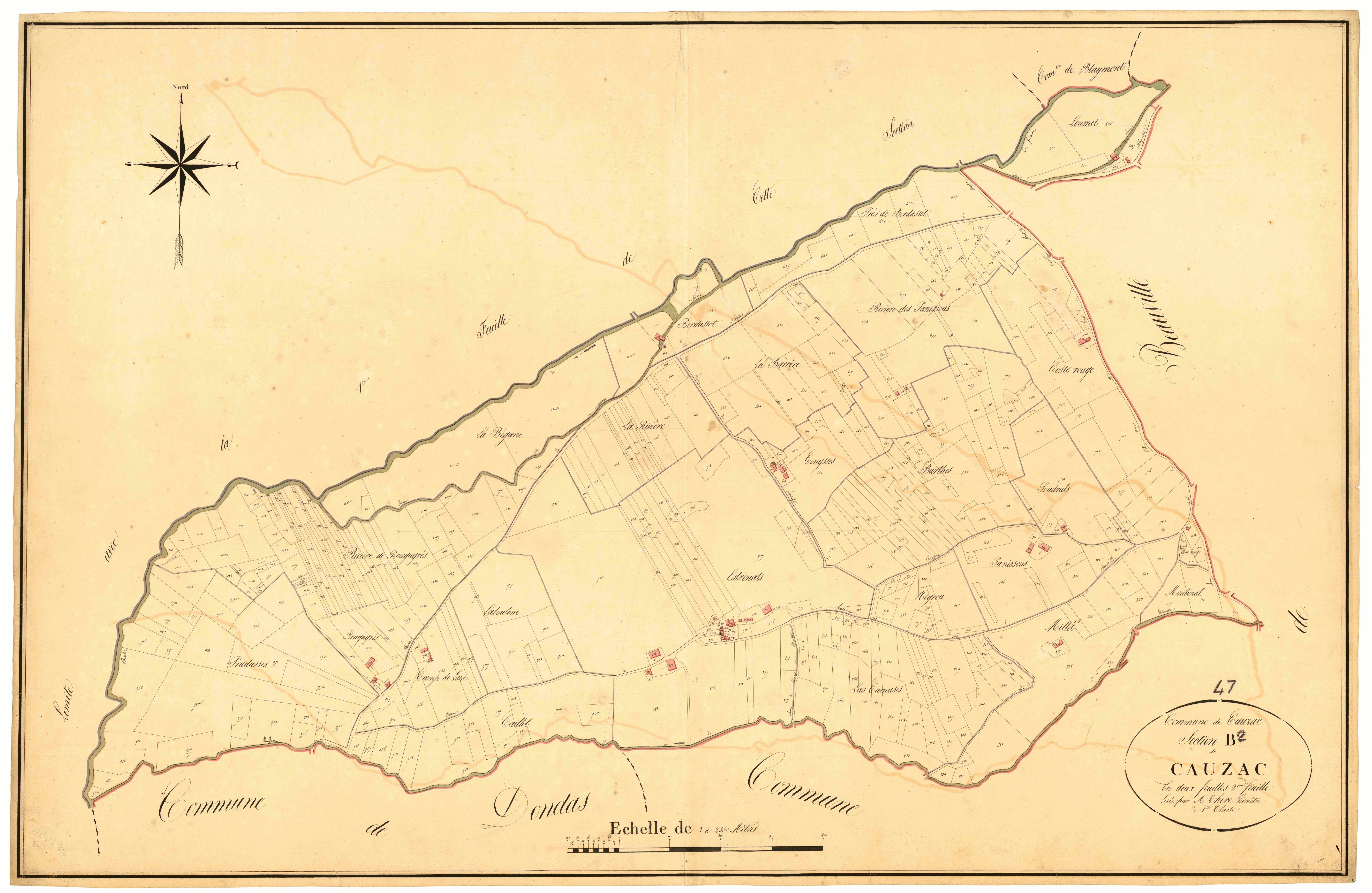 Plan napoléonien, atlas-B2 Cauzac, Cauzac