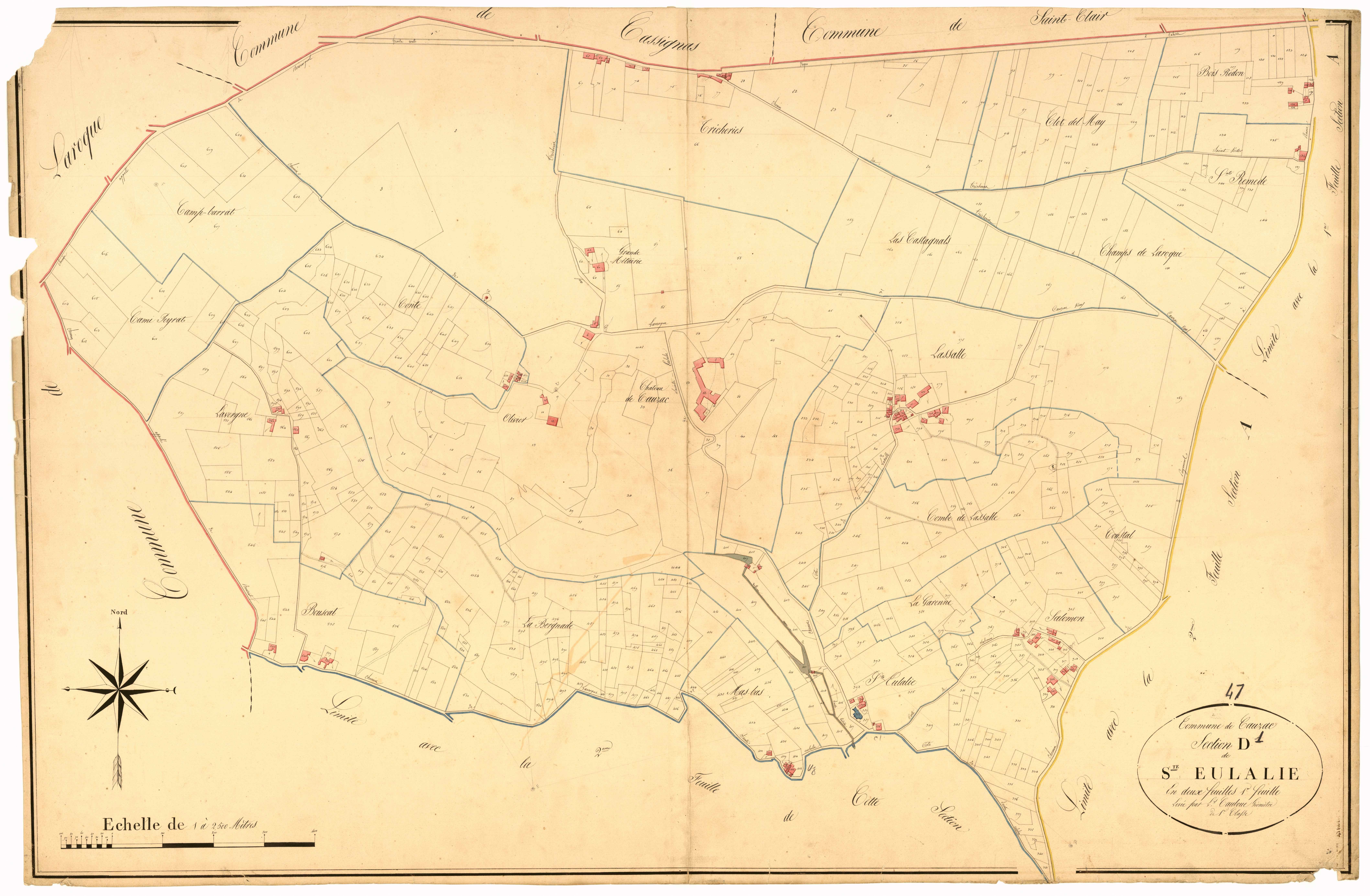 Plan napoléonien, atlas-D1 Sainte-Eulalie, Cauzac