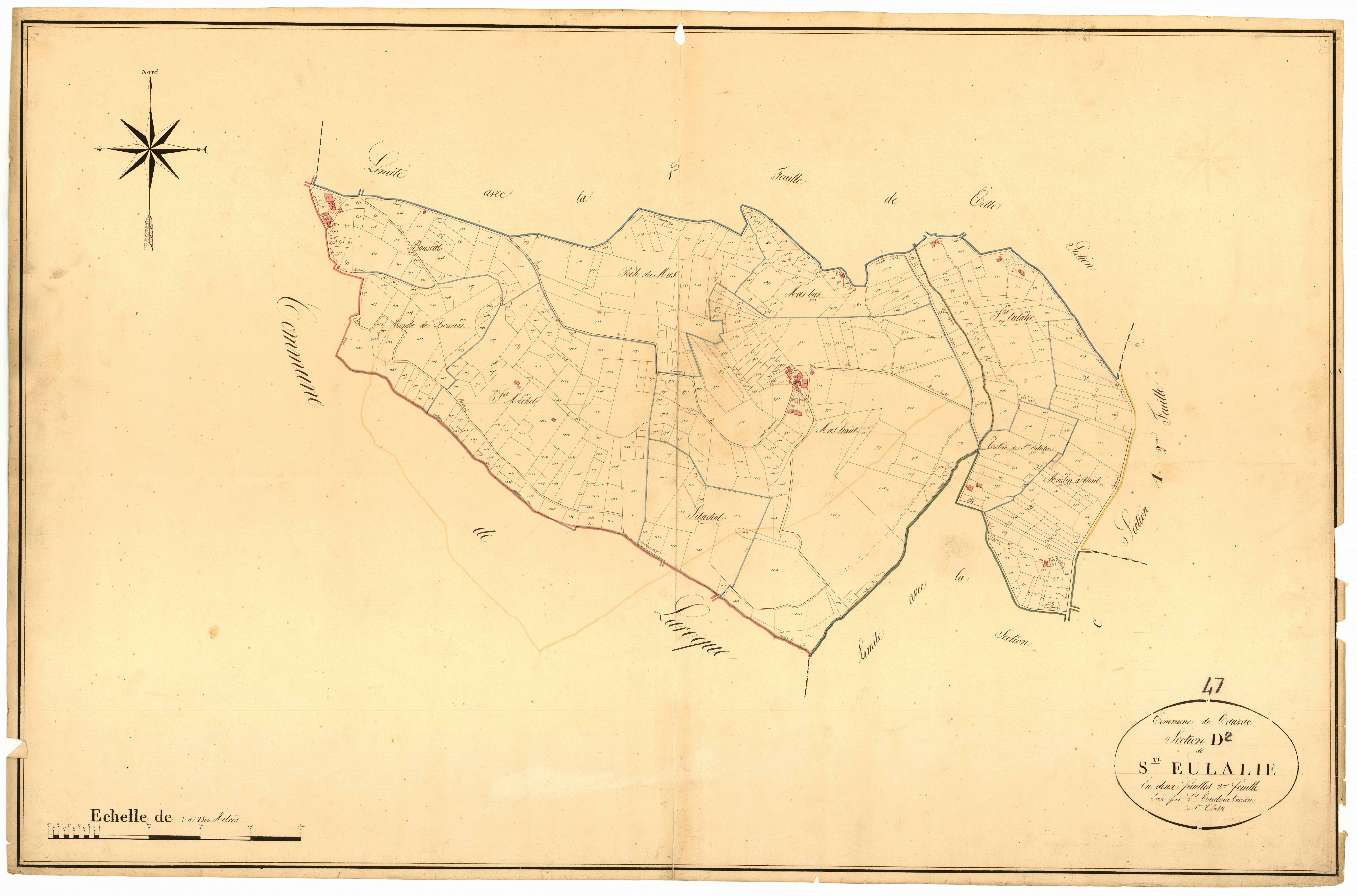 Plan napoléonien, atlas-D2 Sainte Eulalie, Cauzac