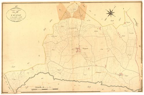 Plan napoléonien, atlas-B1 Cauzac, Cauzac