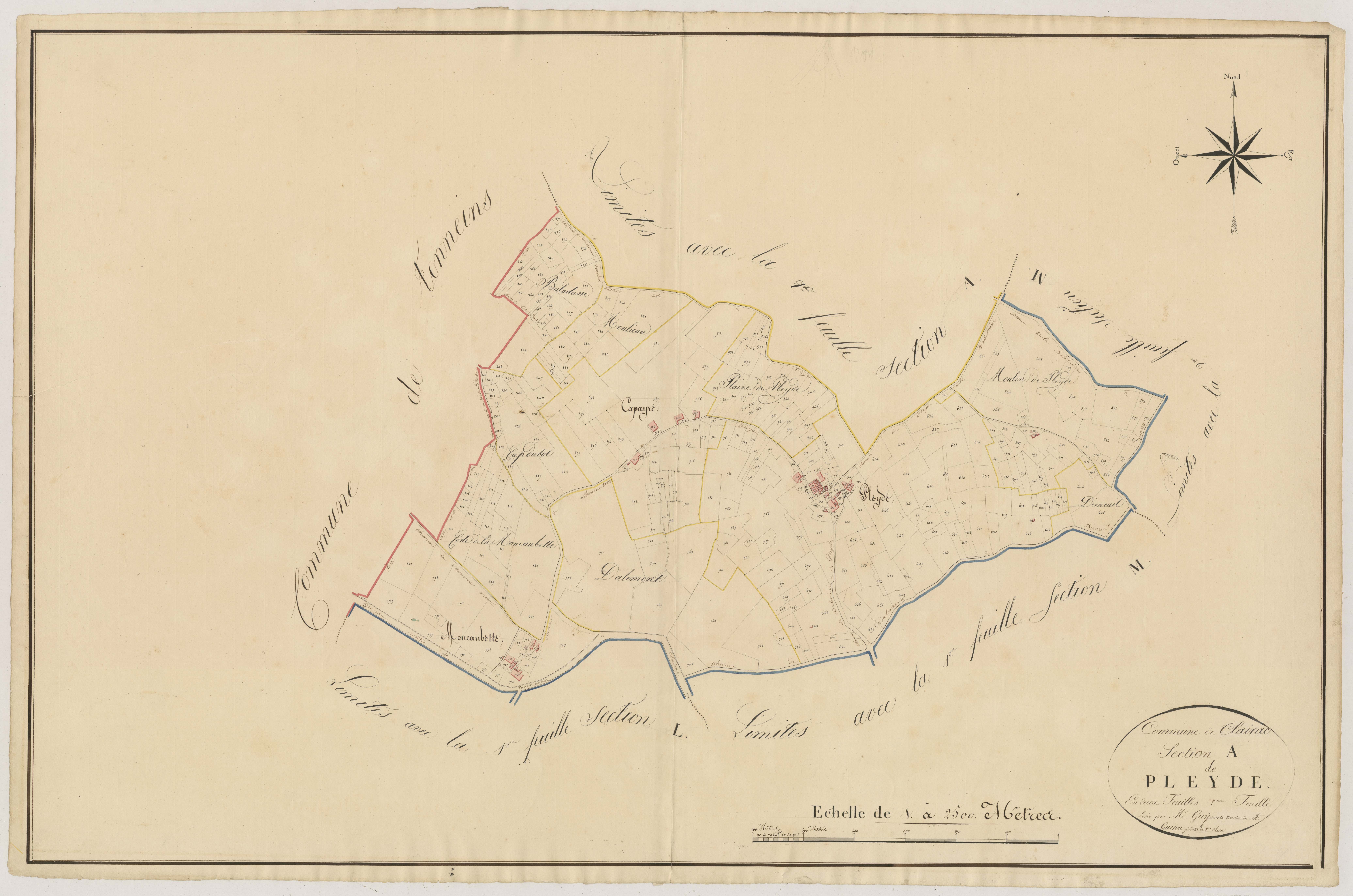 Plan napoléonien, atlas-A2 La Pleyde, Clairac