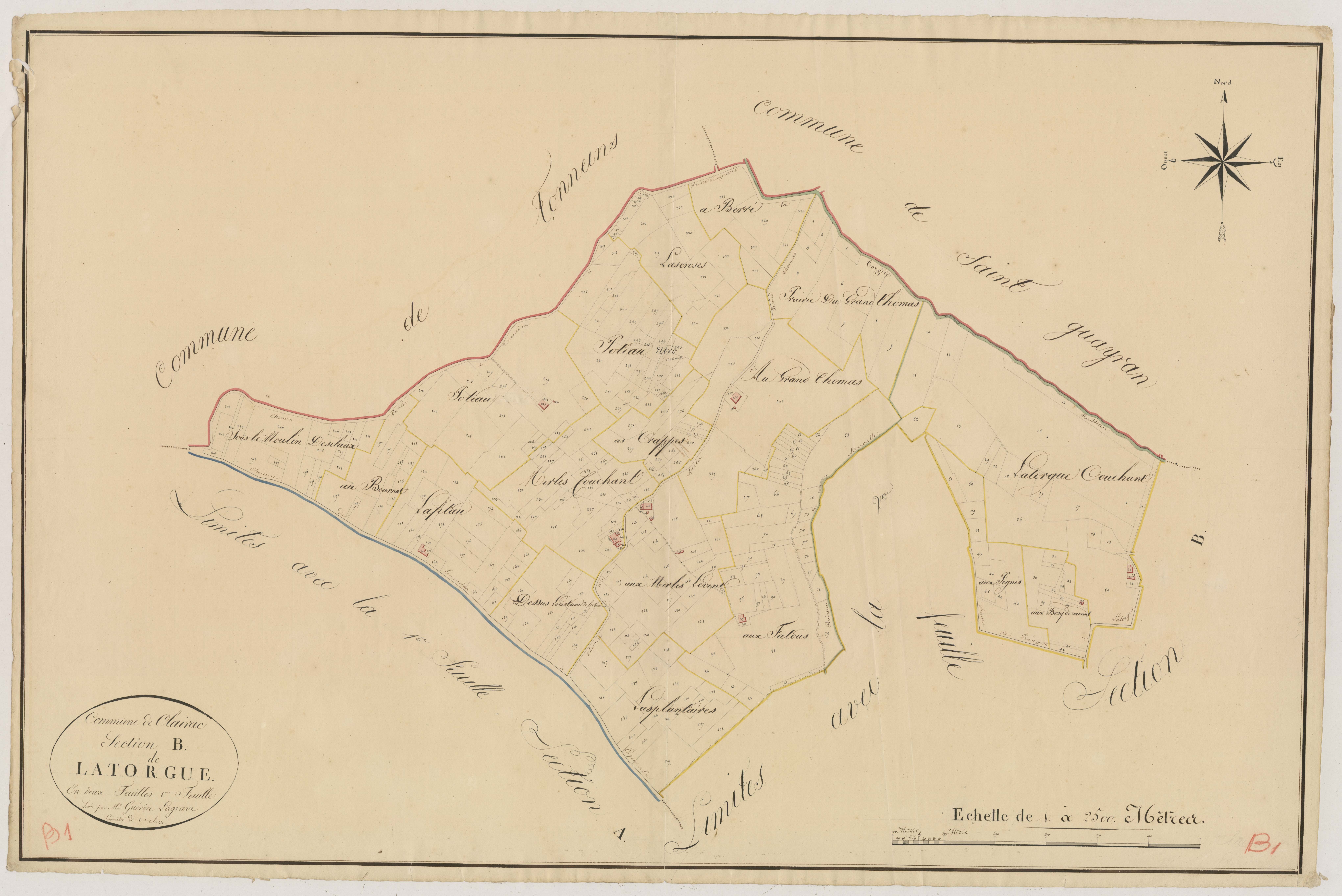 Plan napoléonien, atlas-B1 La Torgue, Clairac