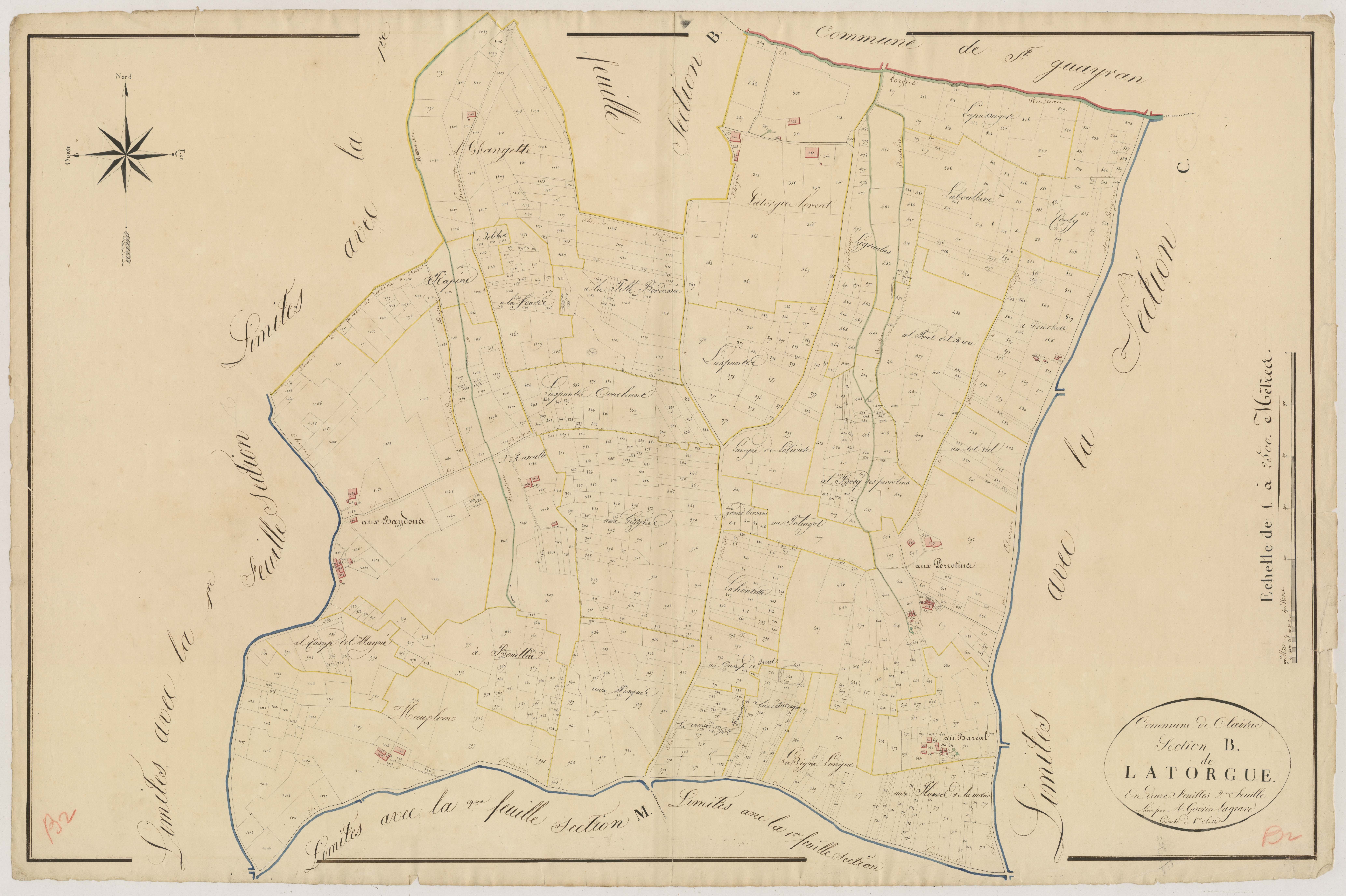 Plan napoléonien, atlas-B2 La Torgue, Clairac