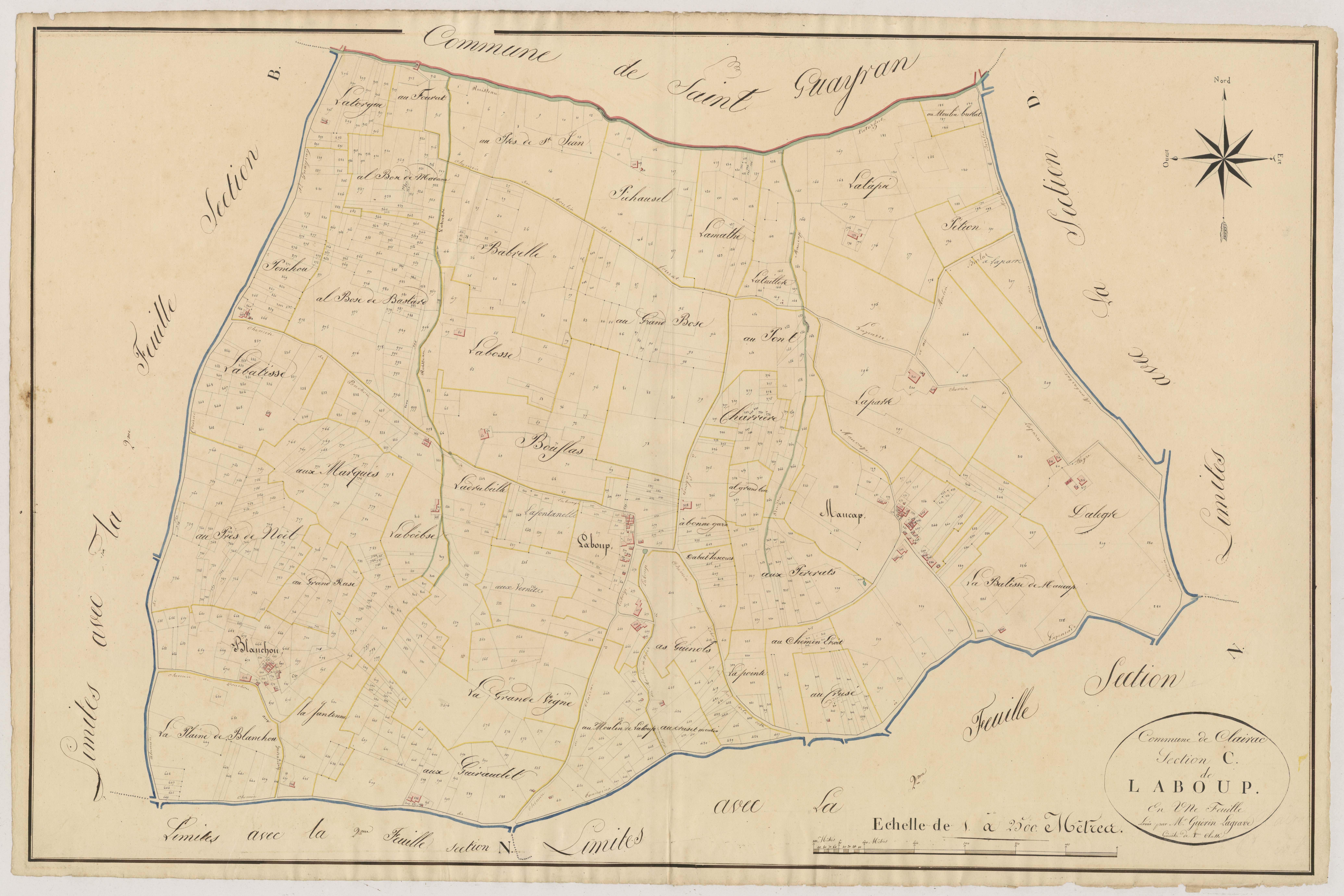 Plan napoléonien, atlas-C Laboup, Clairac
