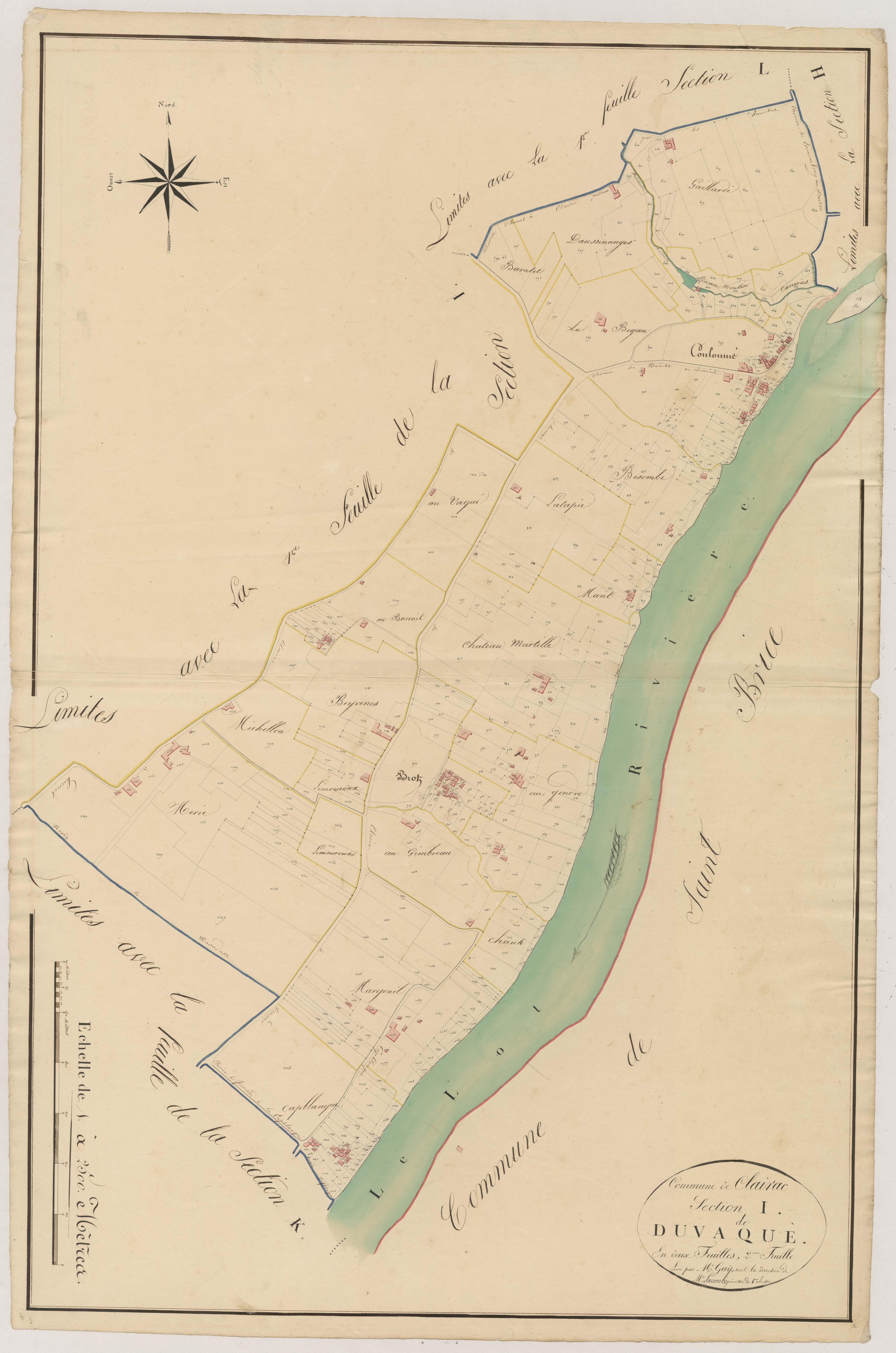 Plan napoléonien, atlas-I2 Duvaqué, Clairac