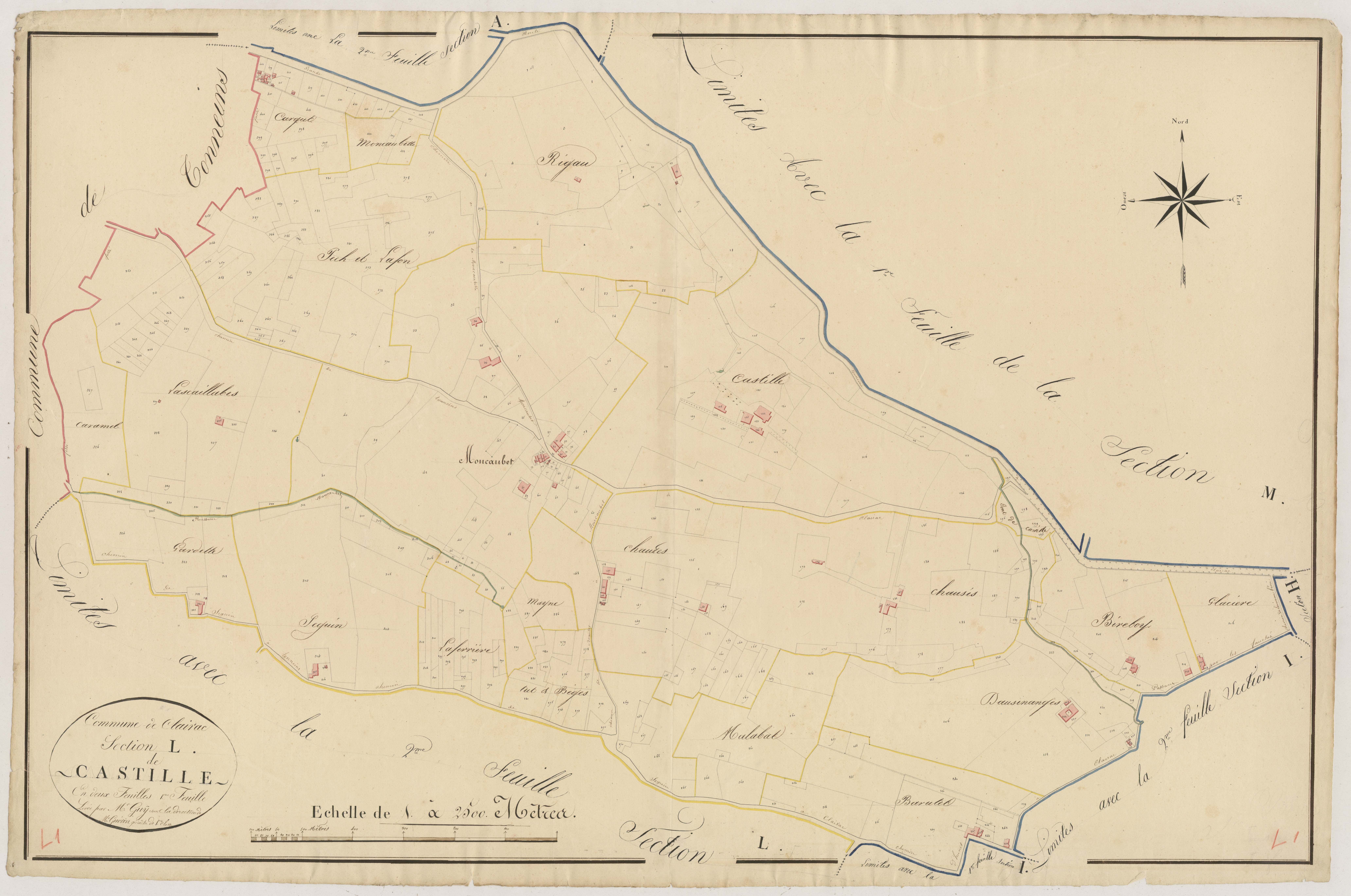 Plan napoléonien, atlas-L1 Castille, Clairac