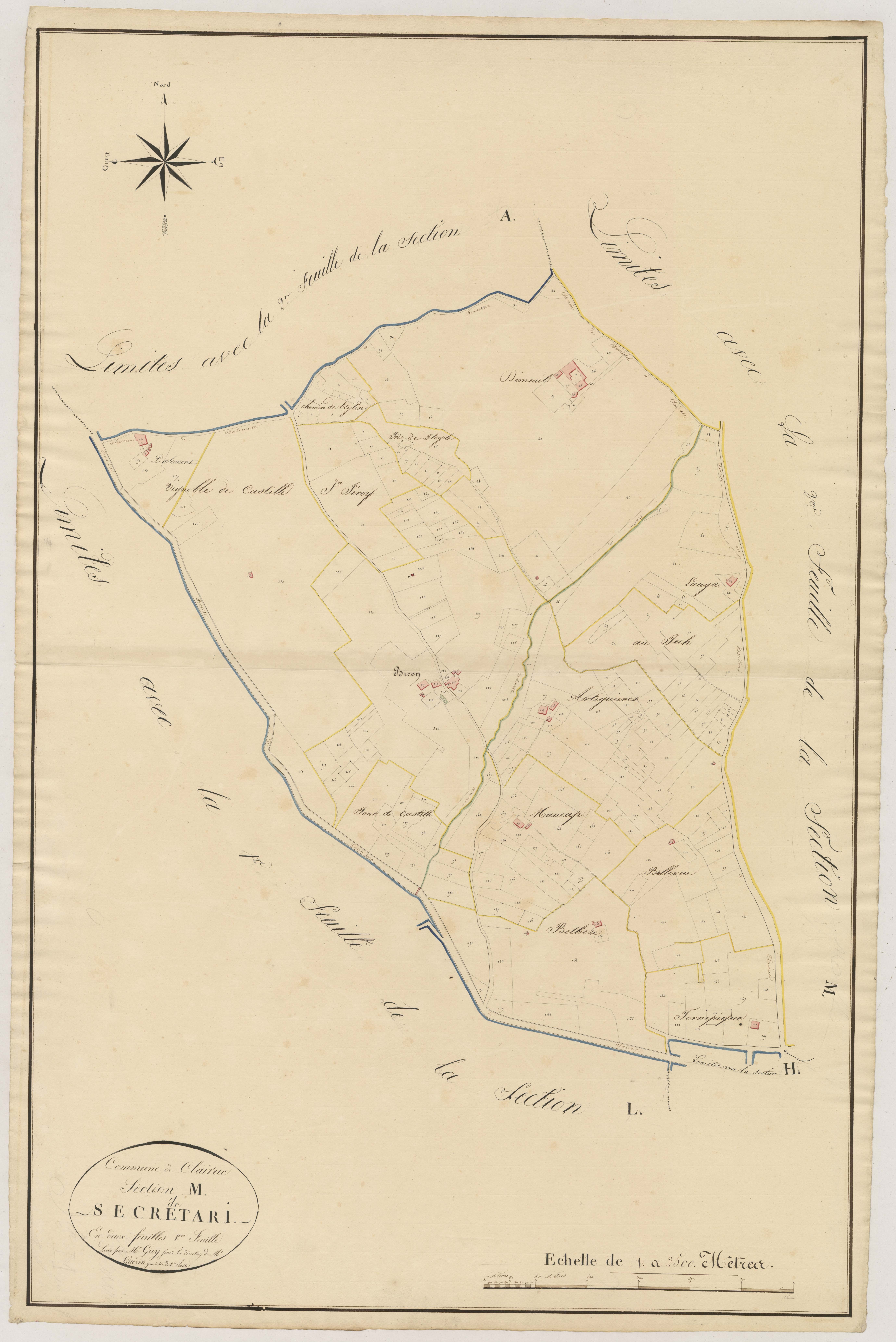 Plan napoléonien, atlas-M1 Secretary, Clairac