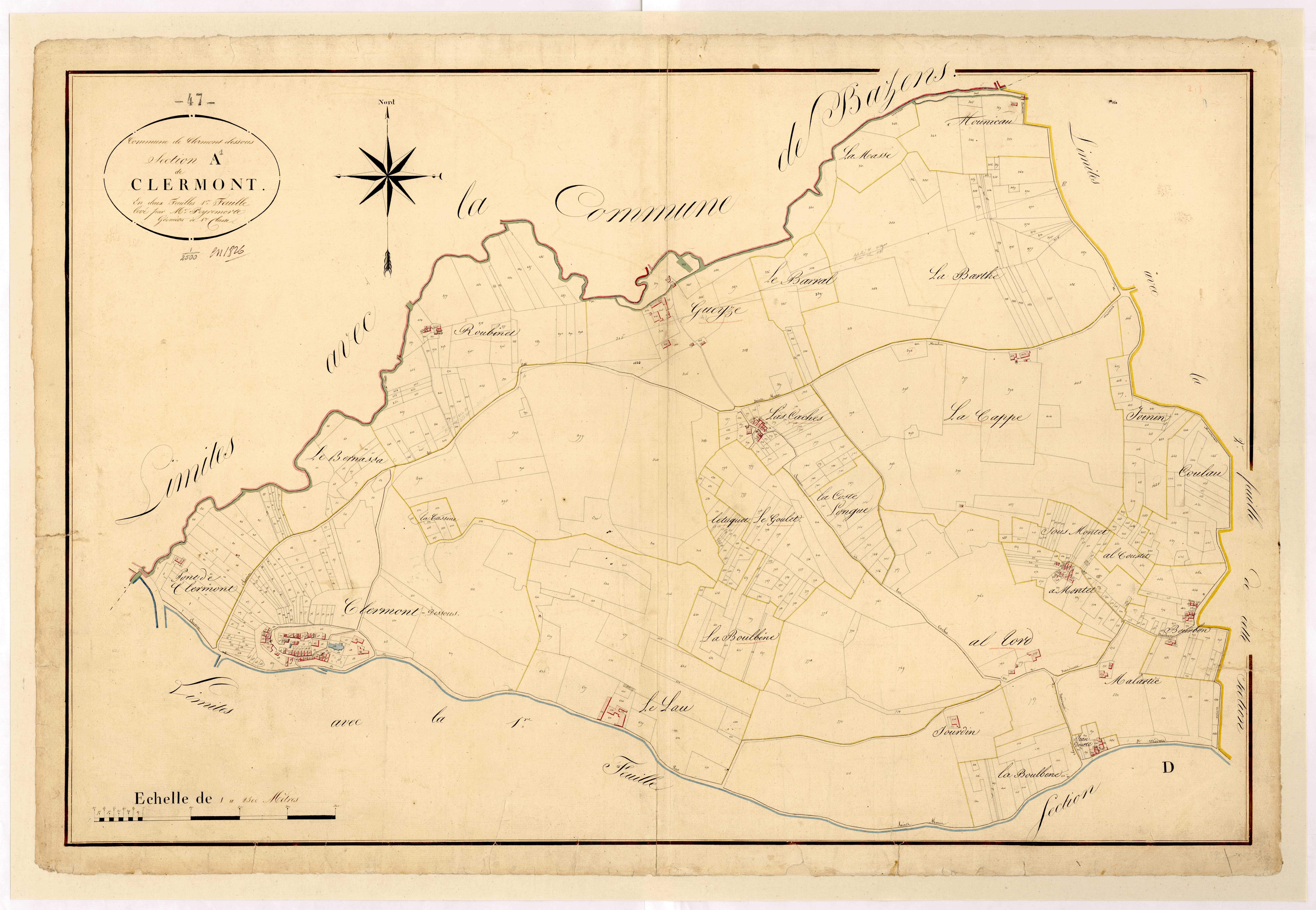 Plan napoléonien, atlas-A1 Clermont, Clermont-Dessous