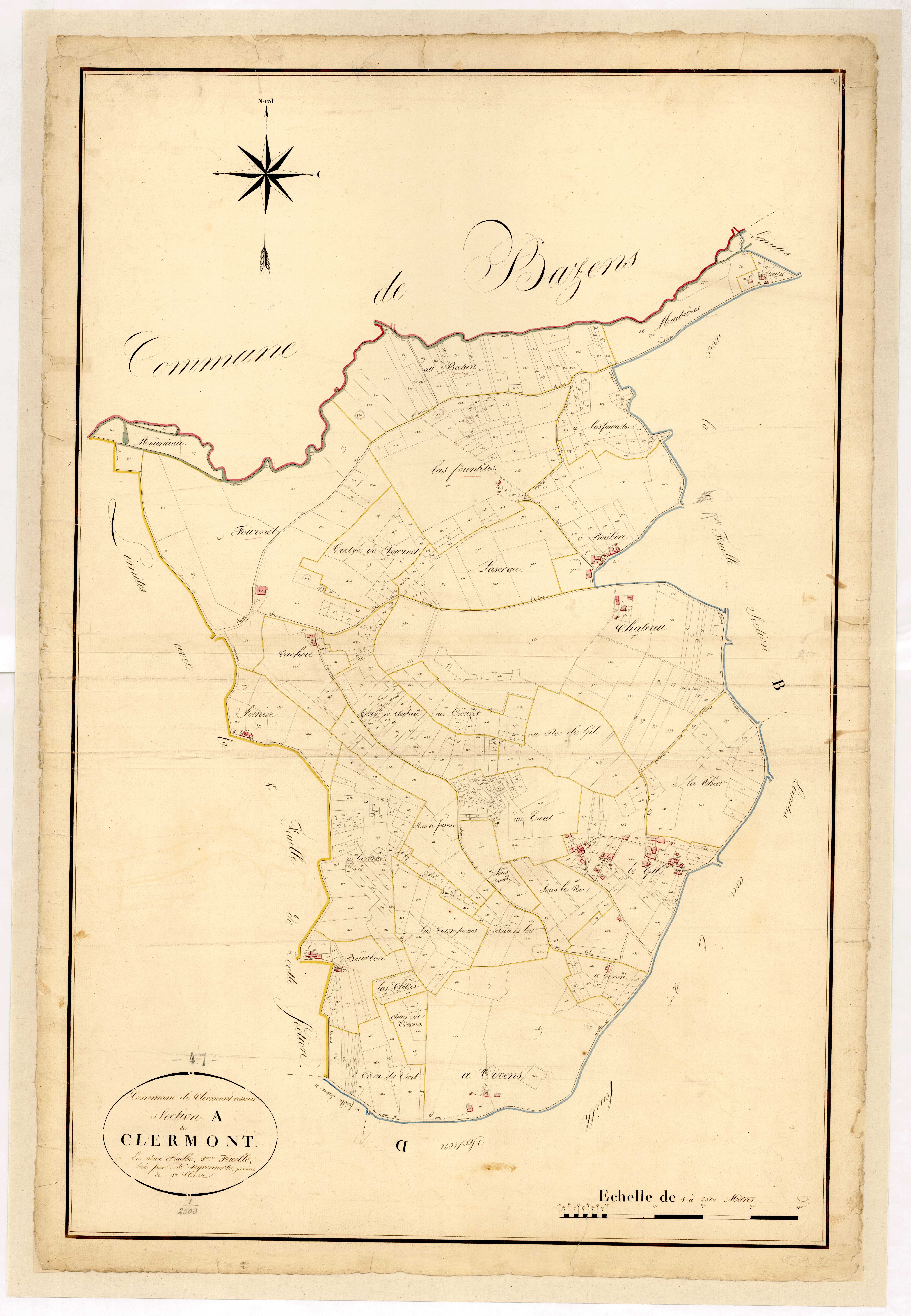 Plan napoléonien, atlas-A2 Clermont, Clermont-Dessous