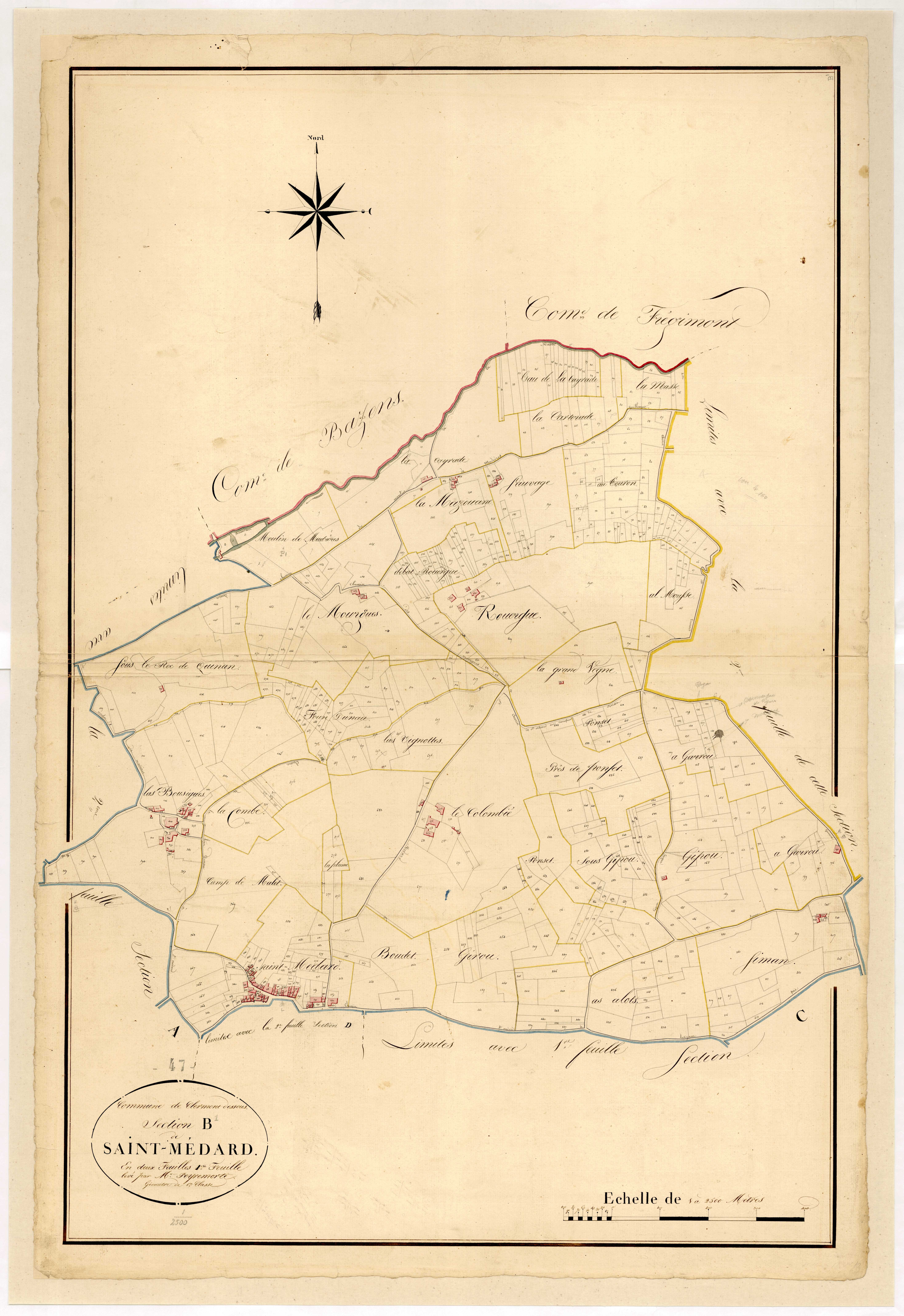 Plan napoléonien, atlas-B1 Saint-Médard, Clermont-Dessous