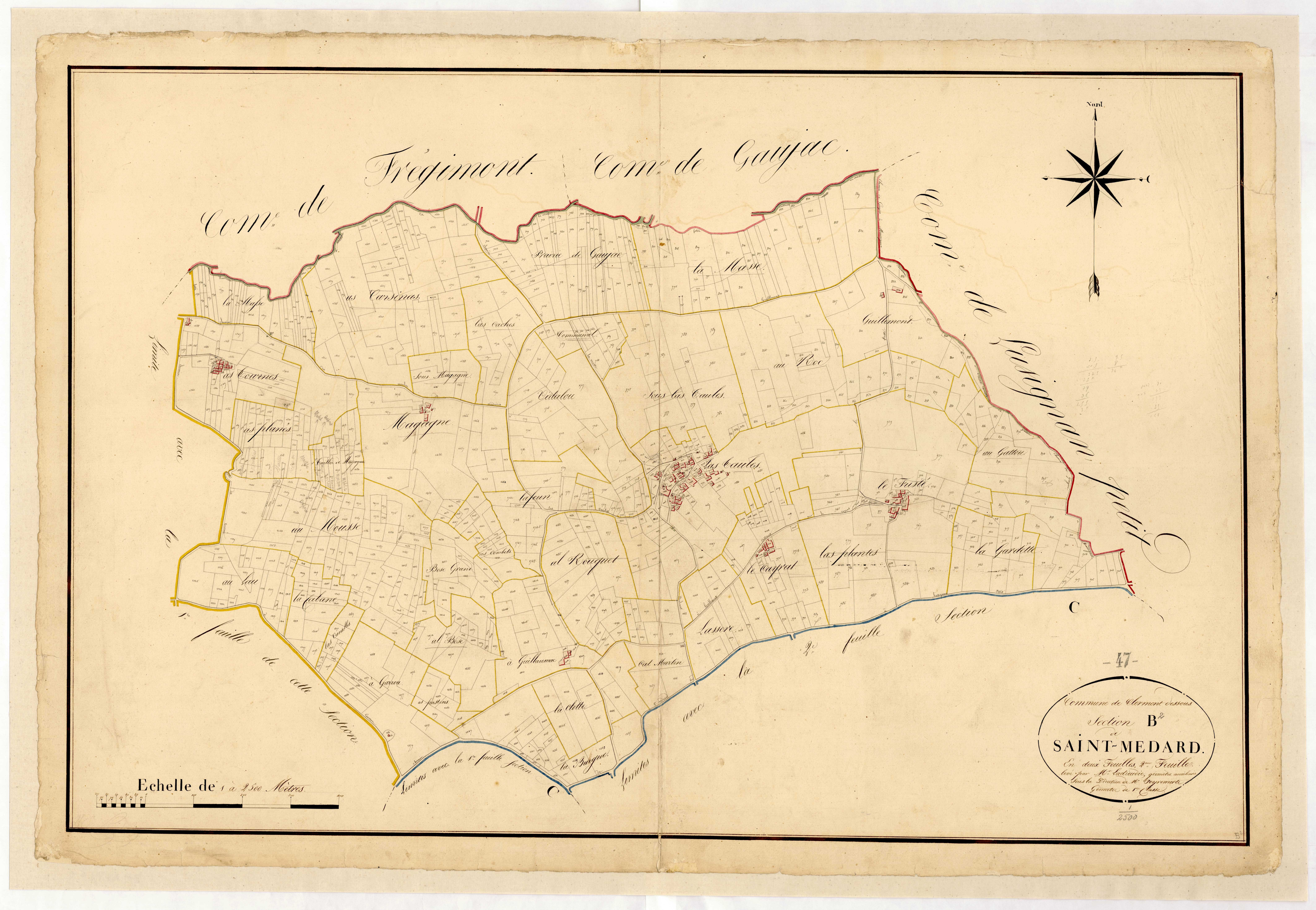Plan napoléonien, atlas-B2 Saint-Médard, Clermont-Dessous