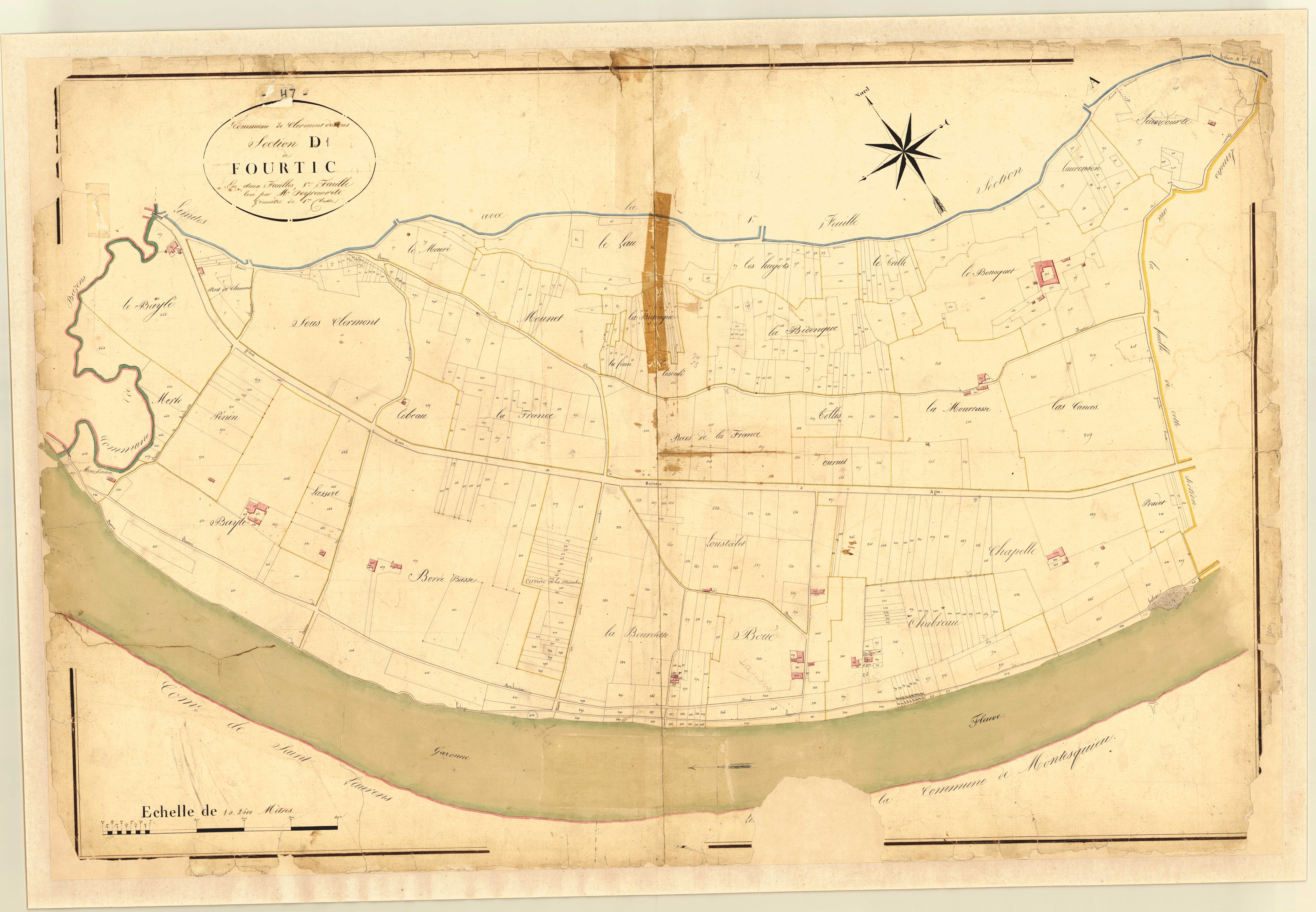 Plan napoléonien, atlas-D1 Tourtic, Clermont-Dessous