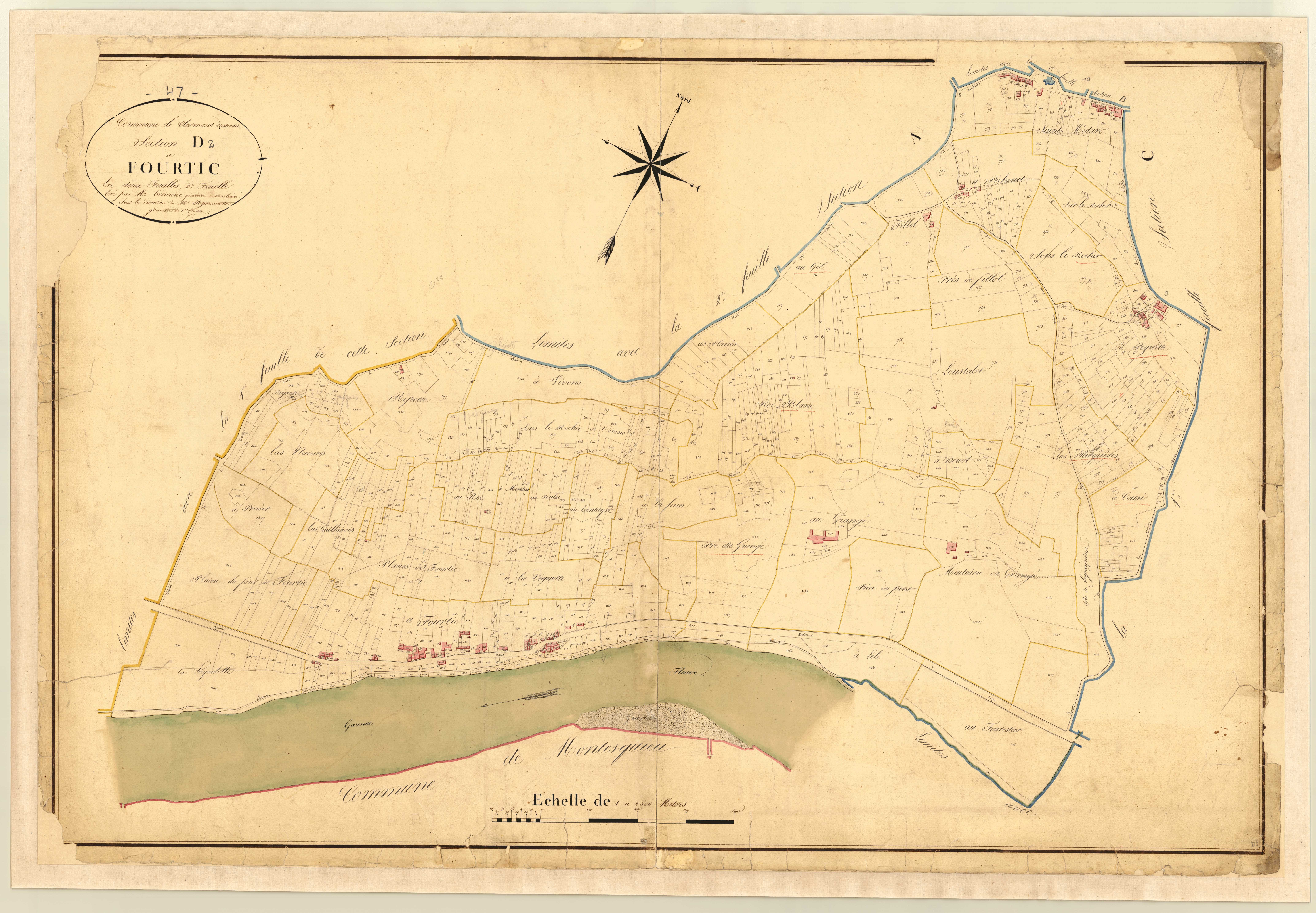 Plan napoléonien, atlas-D2 Tourtic, Clermont-Dessous