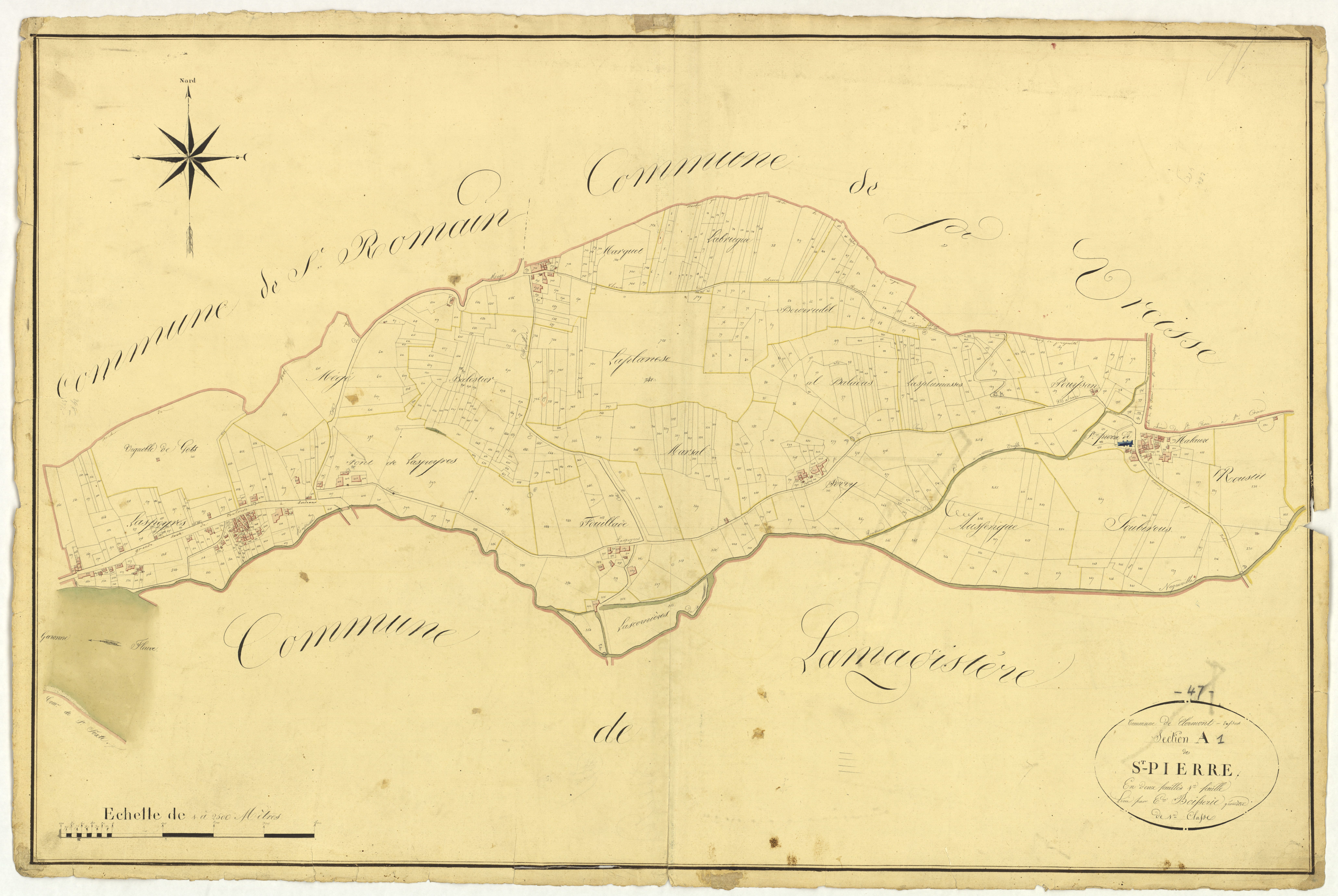 Plan napoléonien, atlas-A1 Saint-Pierre, Clermont-Soubiran