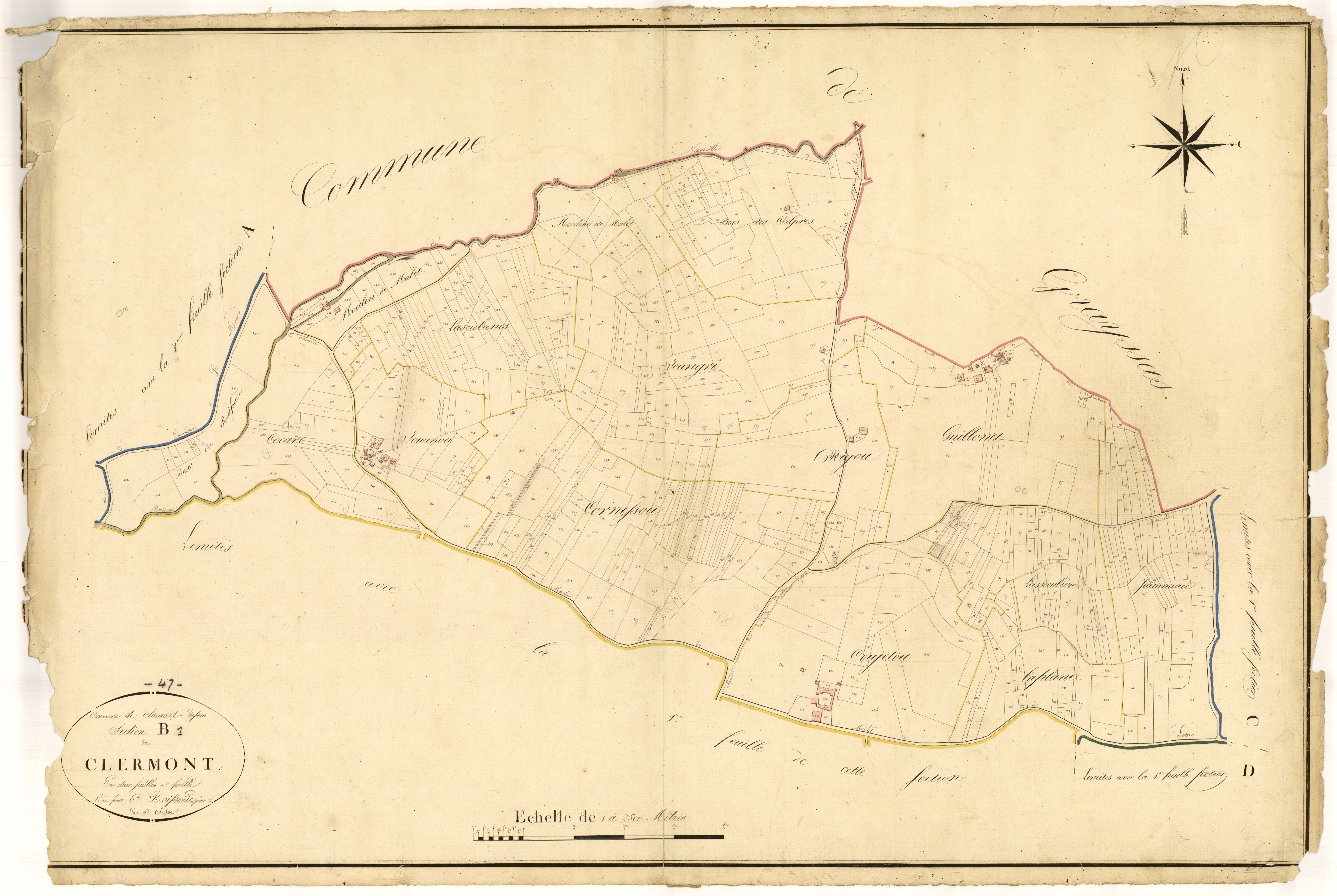 Plan napoléonien, atlas-B1 Clermont, Clermont-Soubiran