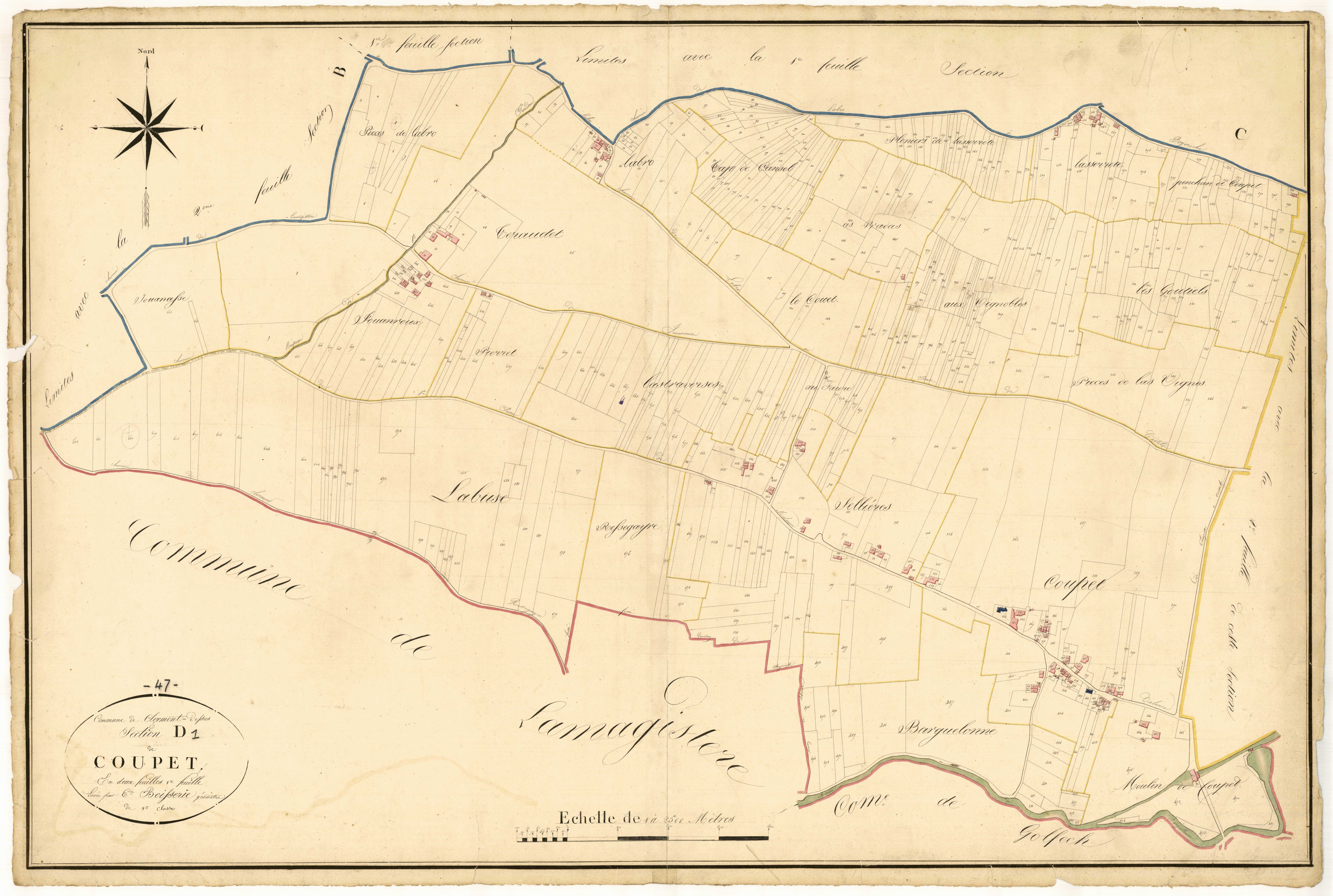 Plan napoléonien, atlas-D1 Coupet, Clermont-Soubiran