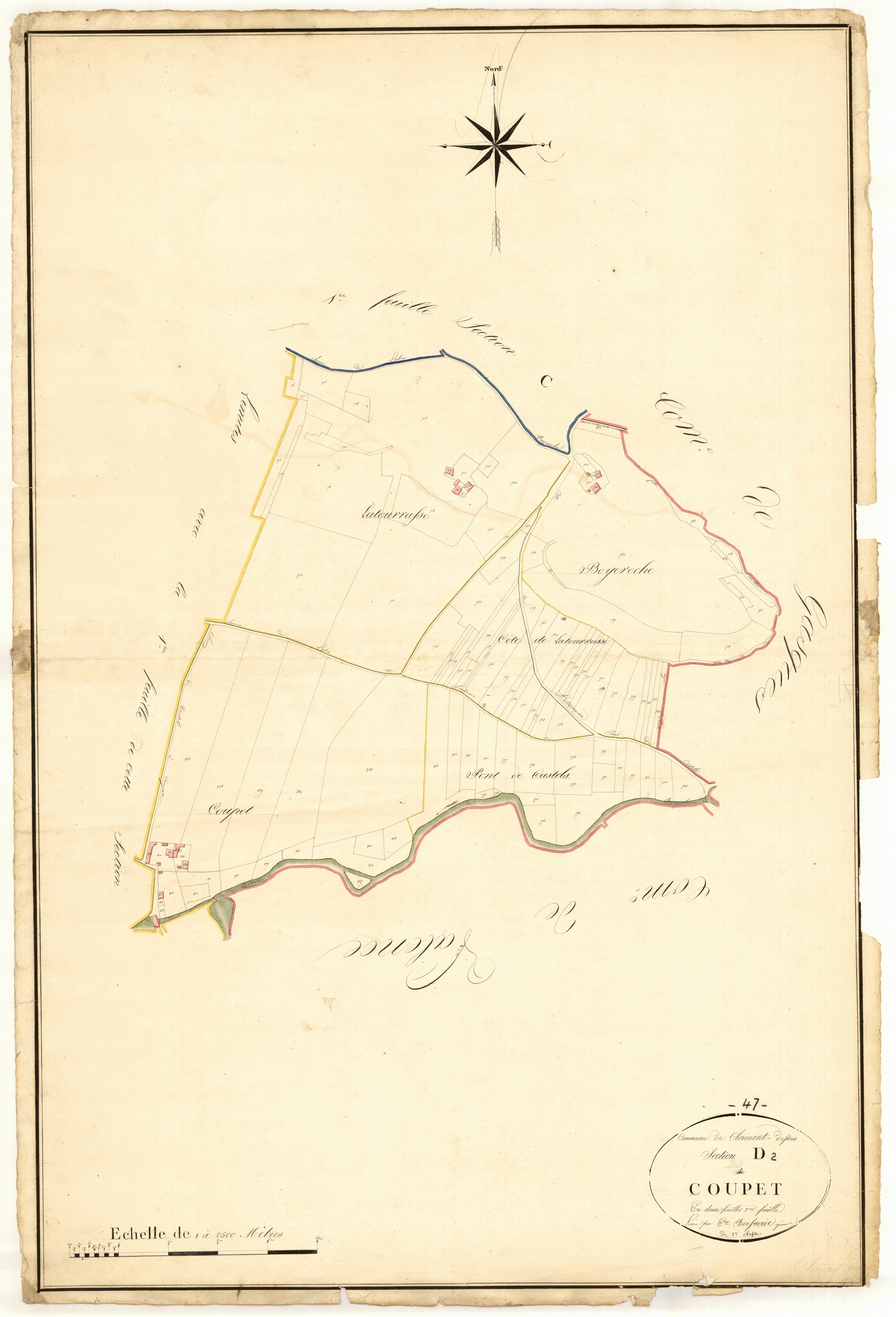 Plan napoléonien, atlas-D2 Coupet, Clermont-Soubiran
