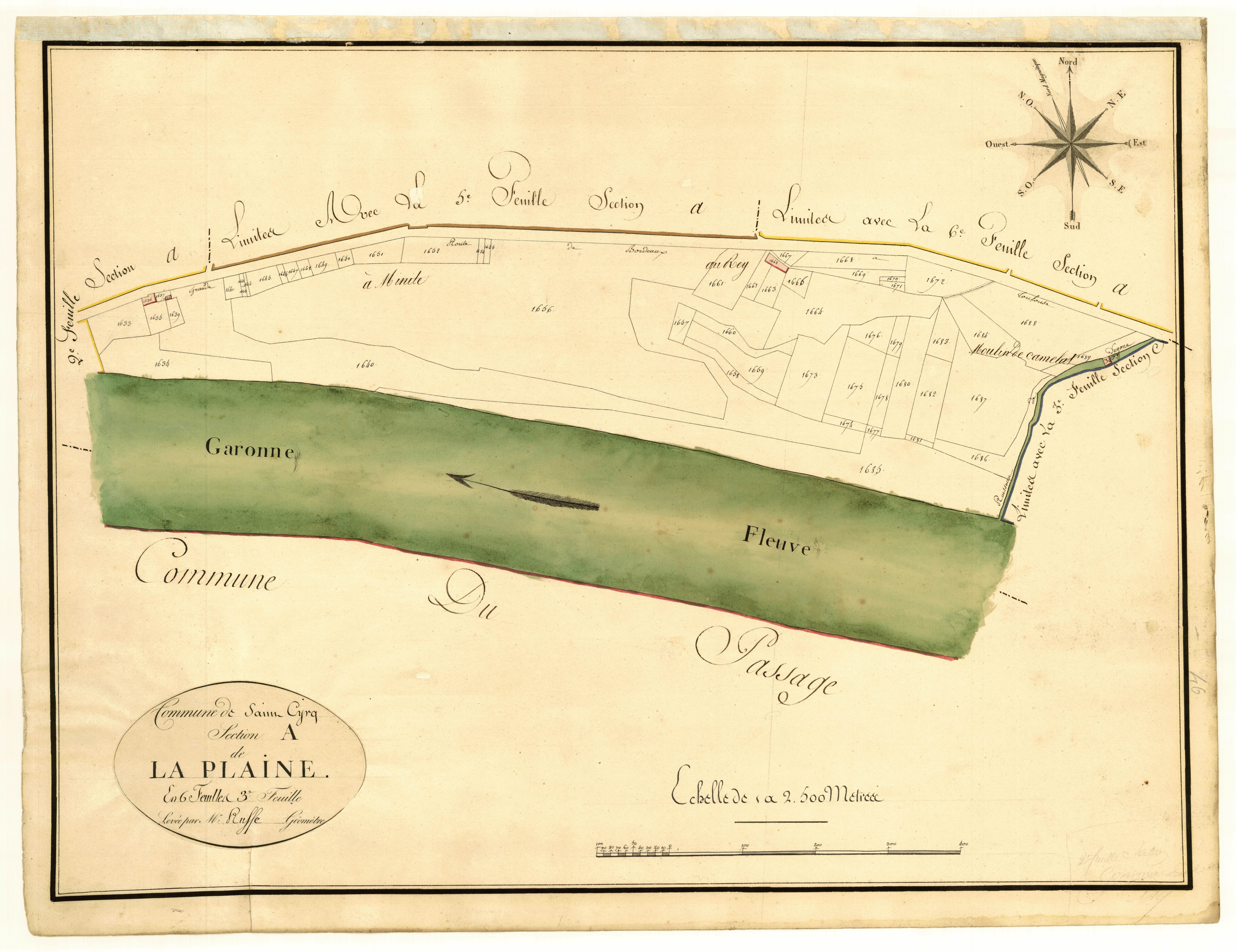 Plan primitif, atlas-A3 La Plaine, Colayrac-Saint-Cirq