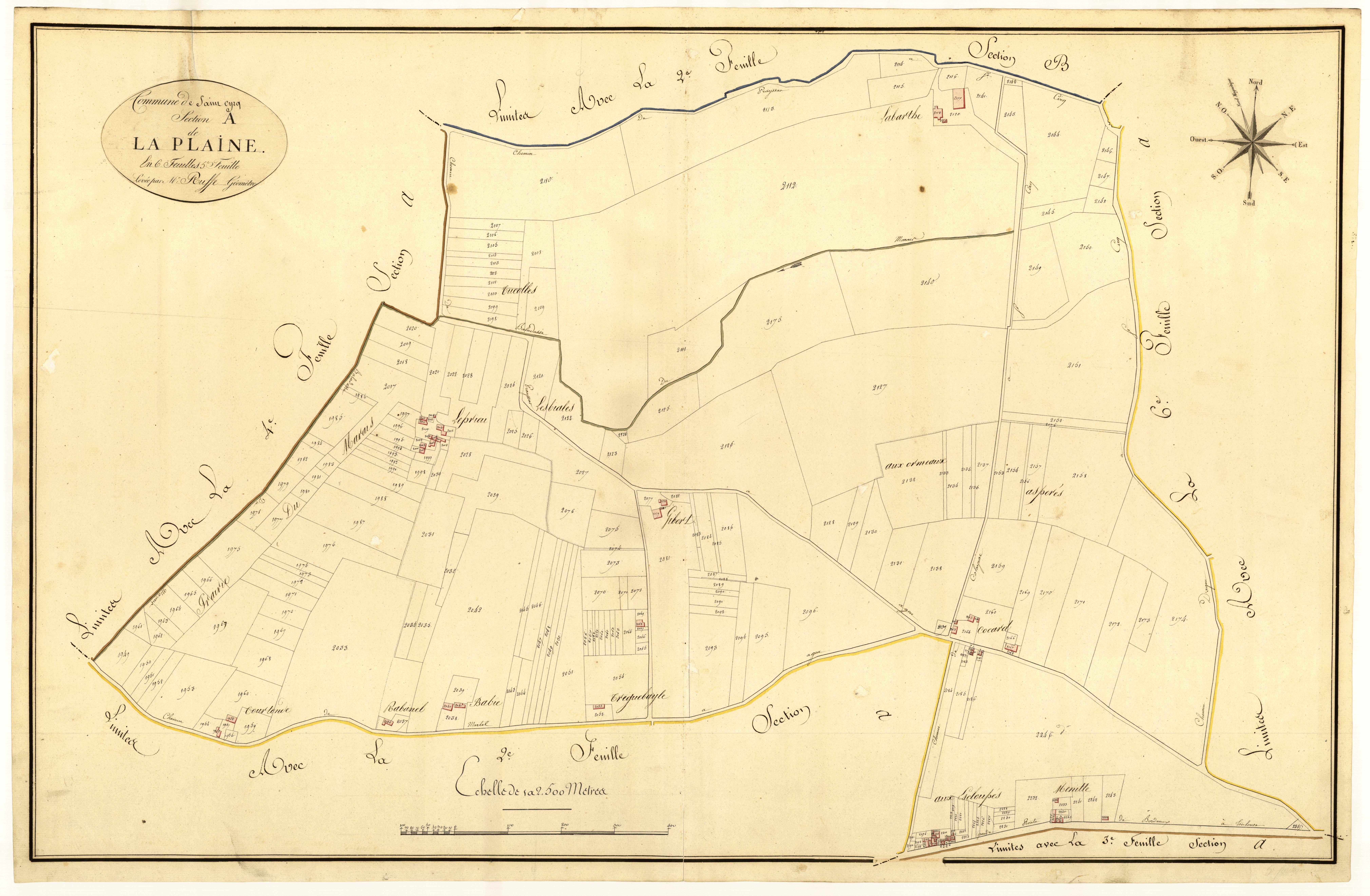 Plan primitif, atlas-A5 La Plaine, Colayrac-Saint-Cirq