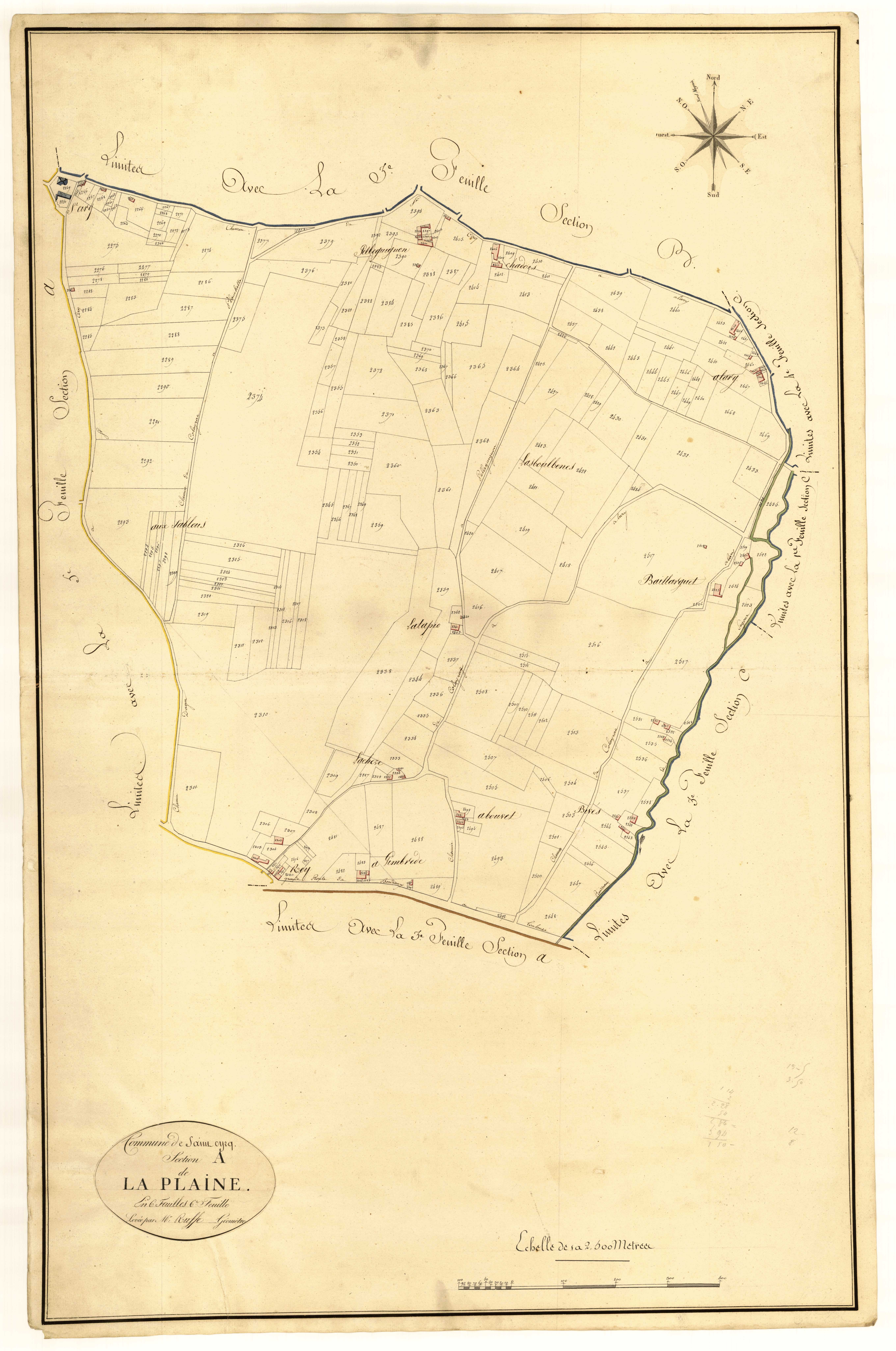 Plan primitif, atlas-A6 La Plaine, Colayrac-Saint-Cirq