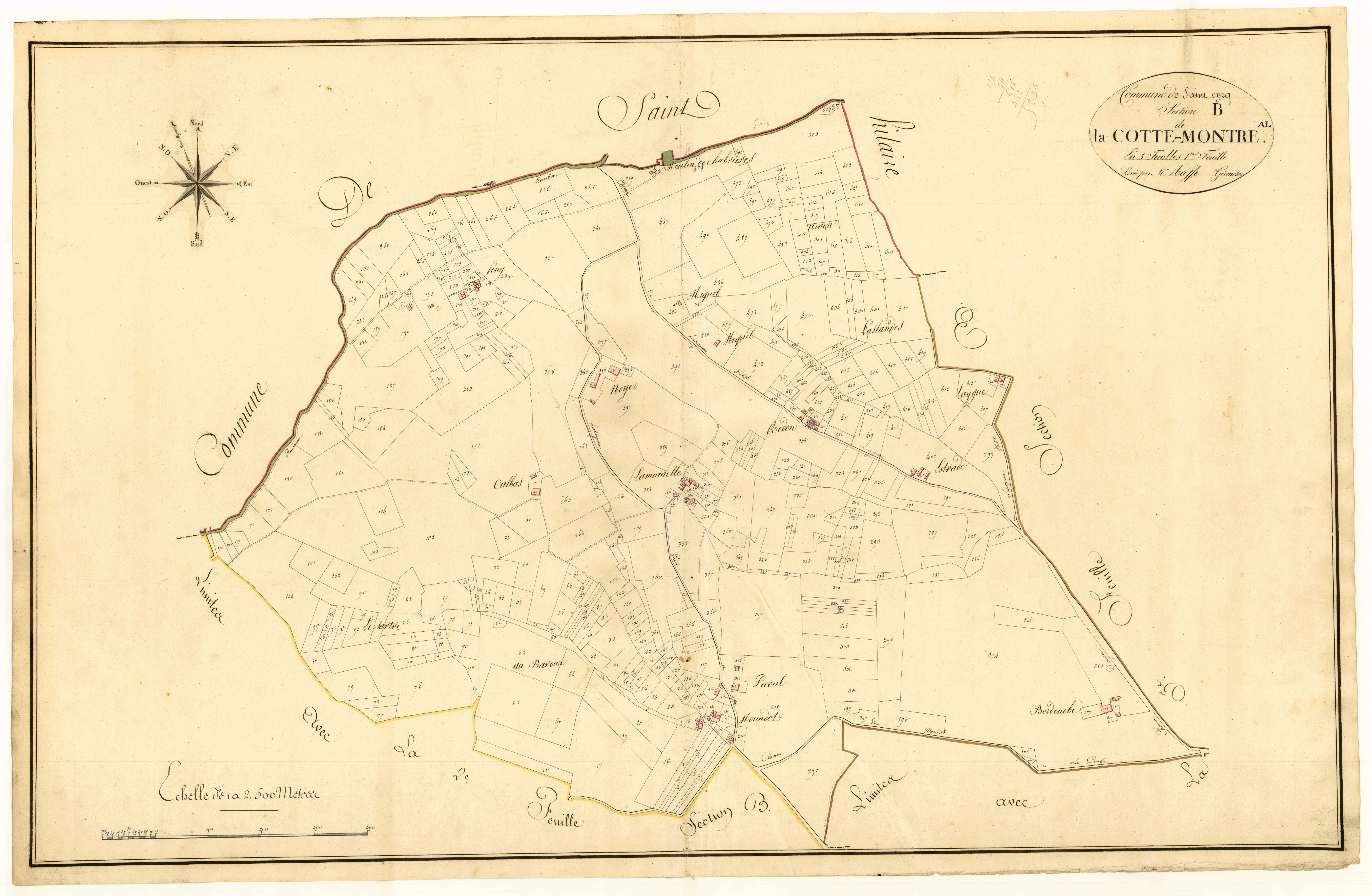 Plan primitif, atlas-B1 La Cotte-Montréal, Colayrac-Saint-Cirq