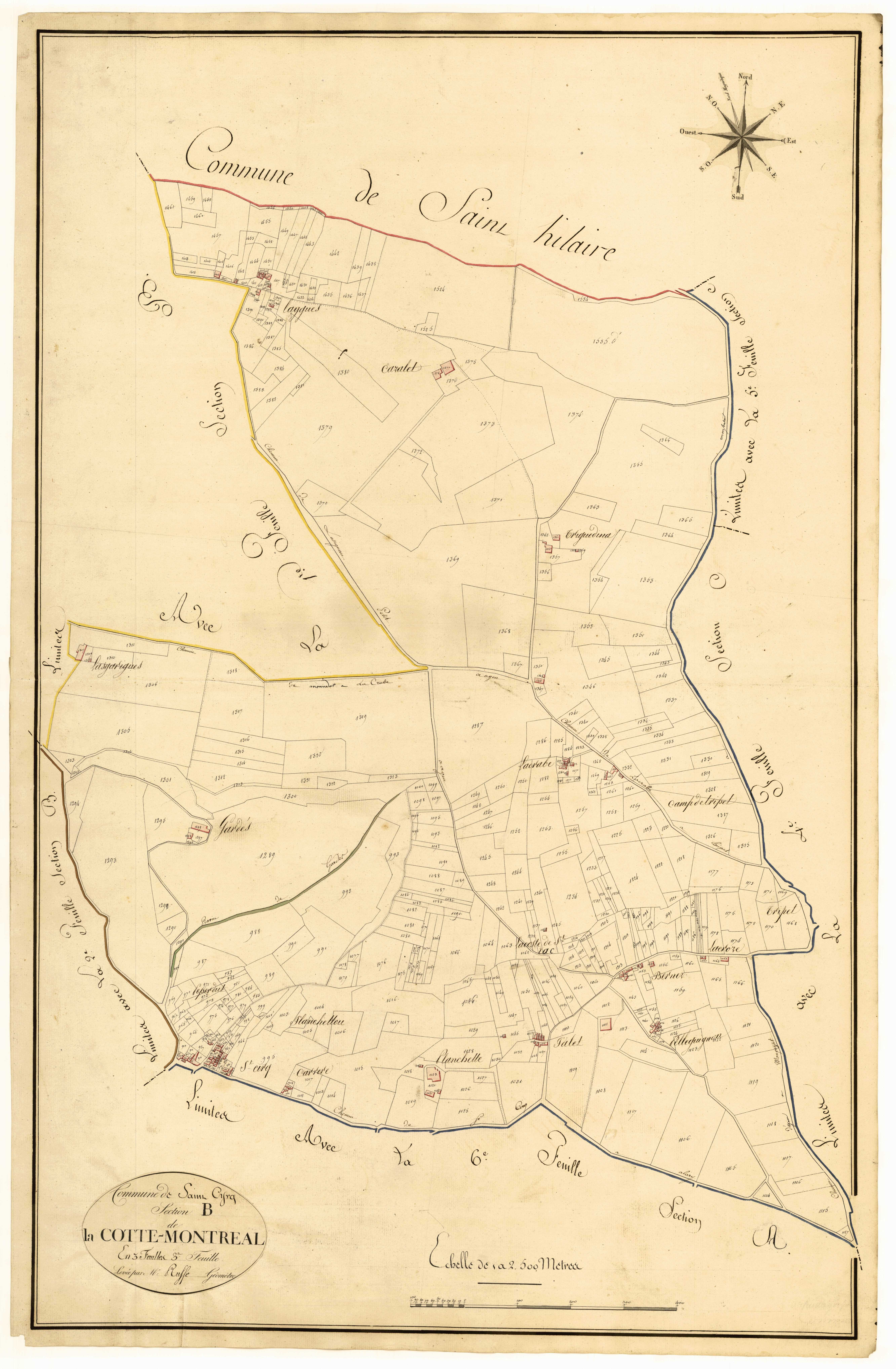 Plan primitif, atlas-B3 La Cotte-Montréal, Colayrac-Saint-Cirq