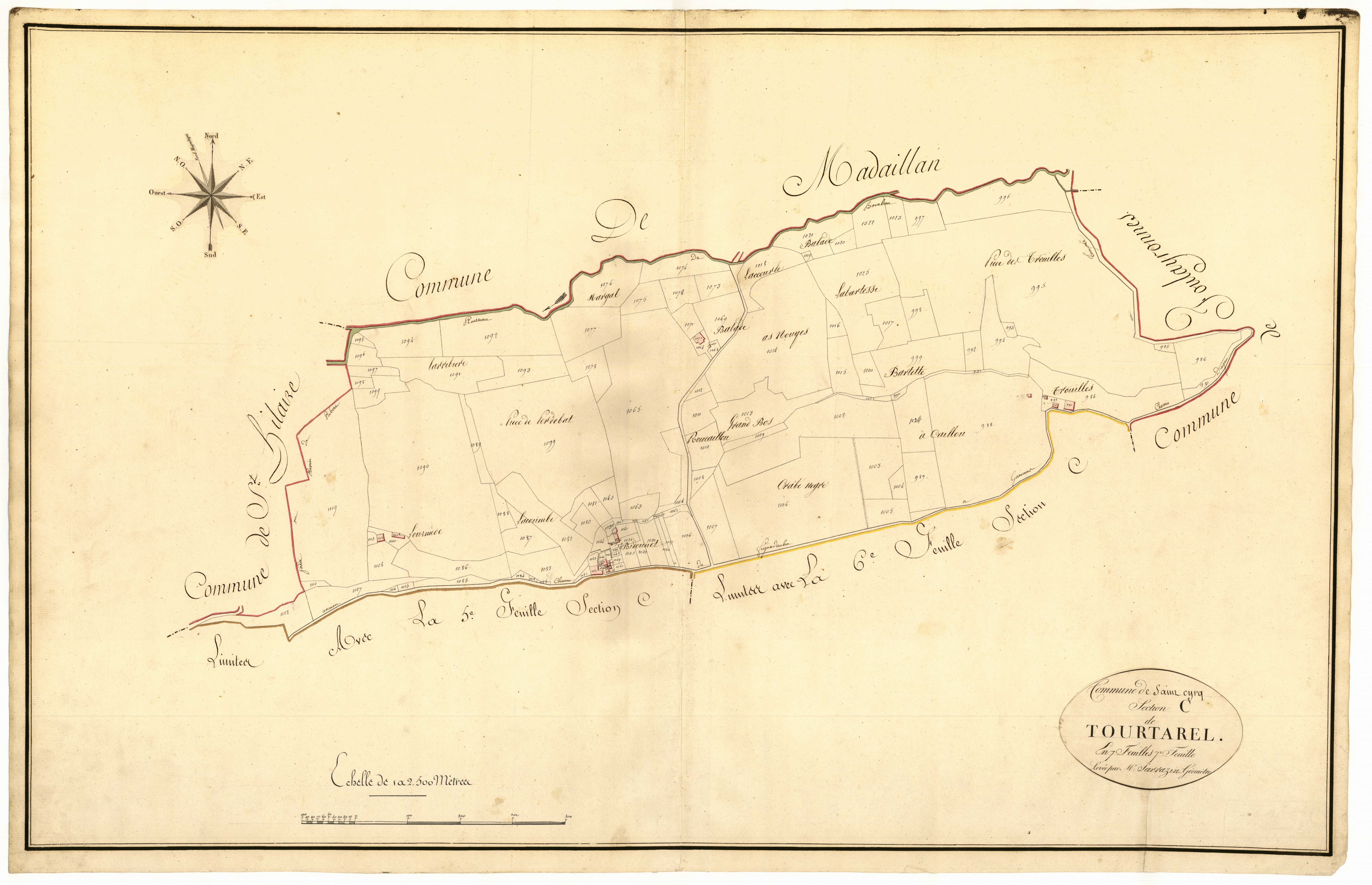 Plan primitif, atlas-C7 Tourtarel, Colayrac-Saint-Cirq