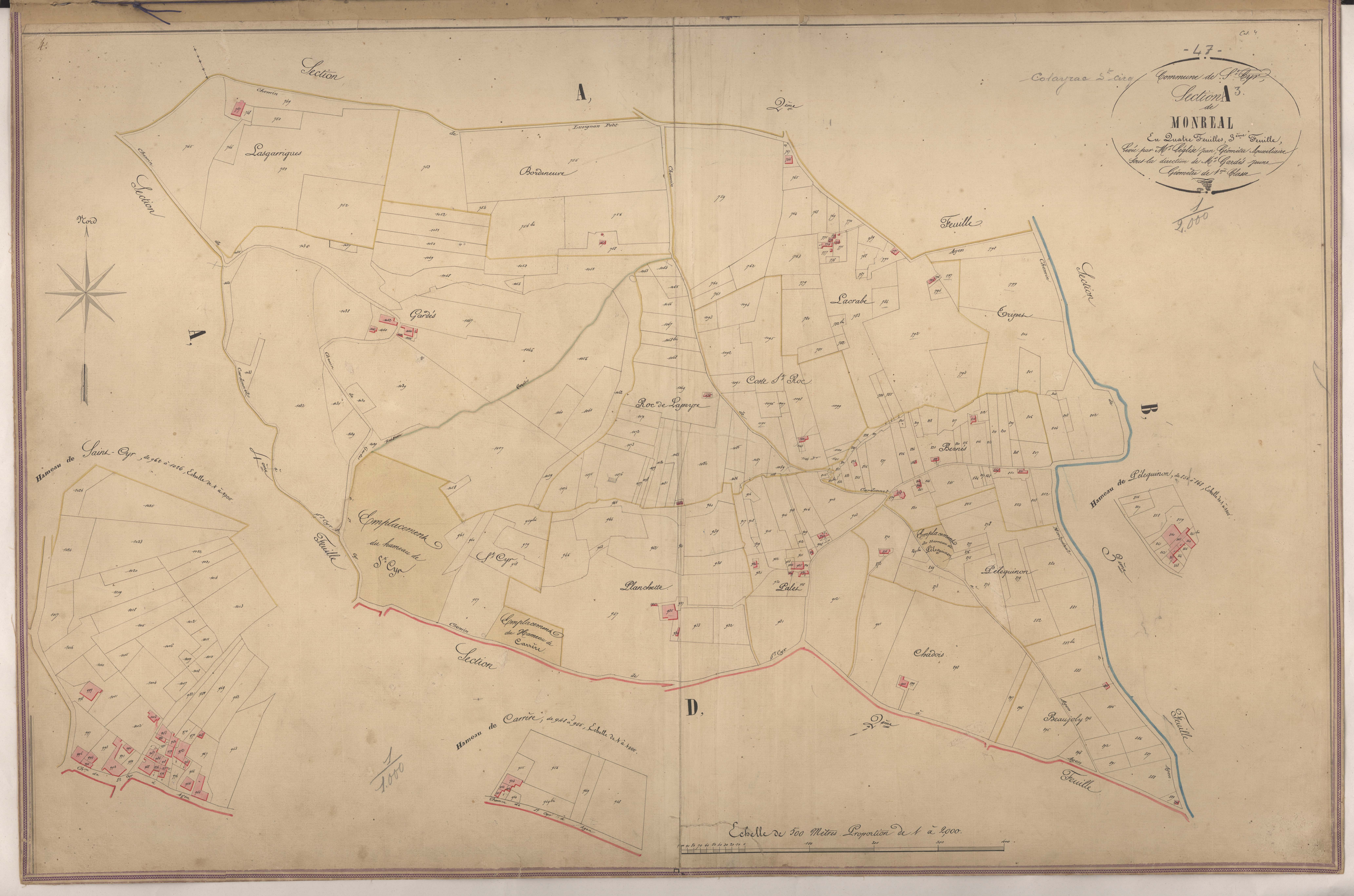 Plan napoléonien-A3 Monréal, Colayrac-Saint-Cirq