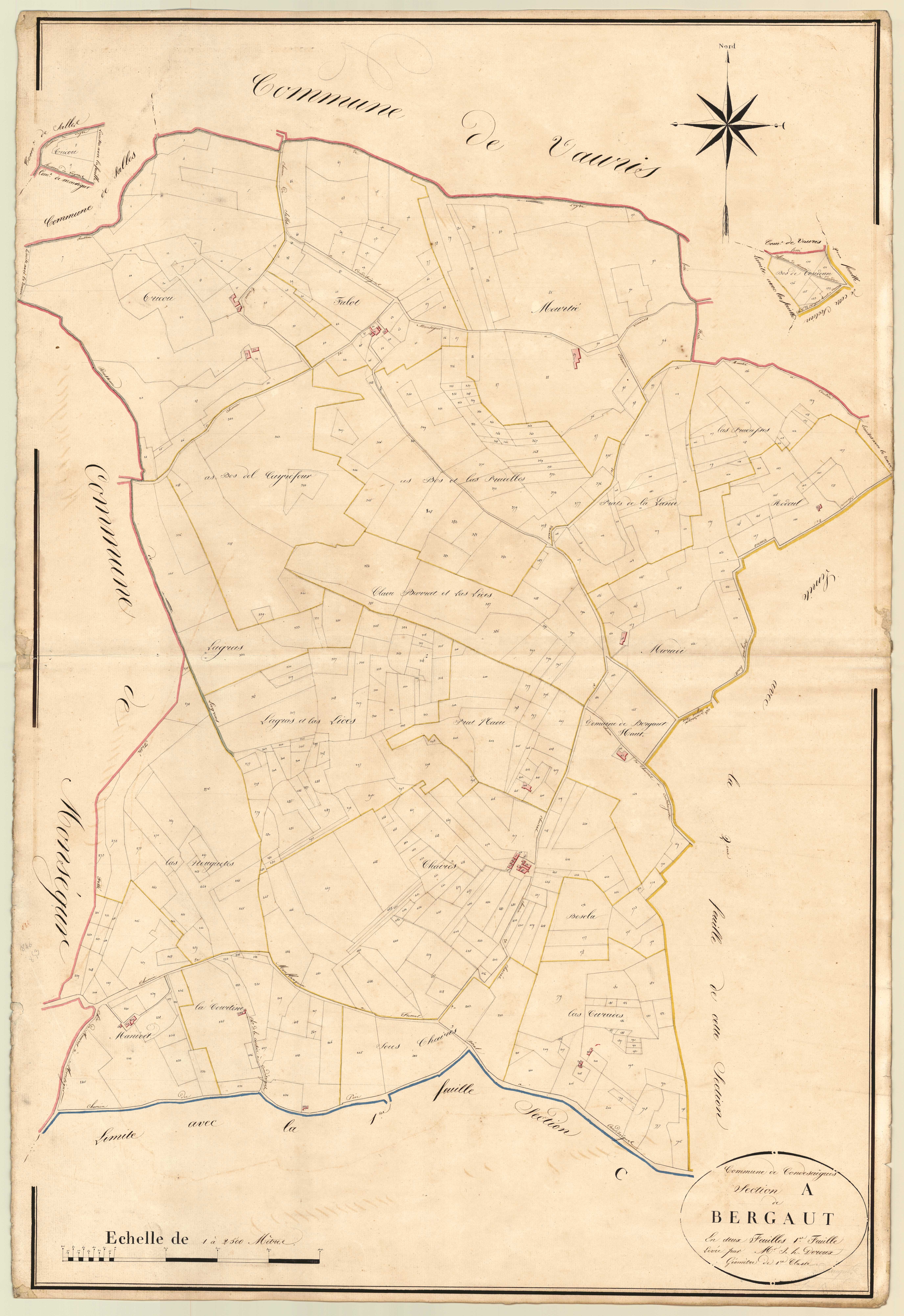 Plan napoléonien, atlas-A1 Bergaut, Condezaygues