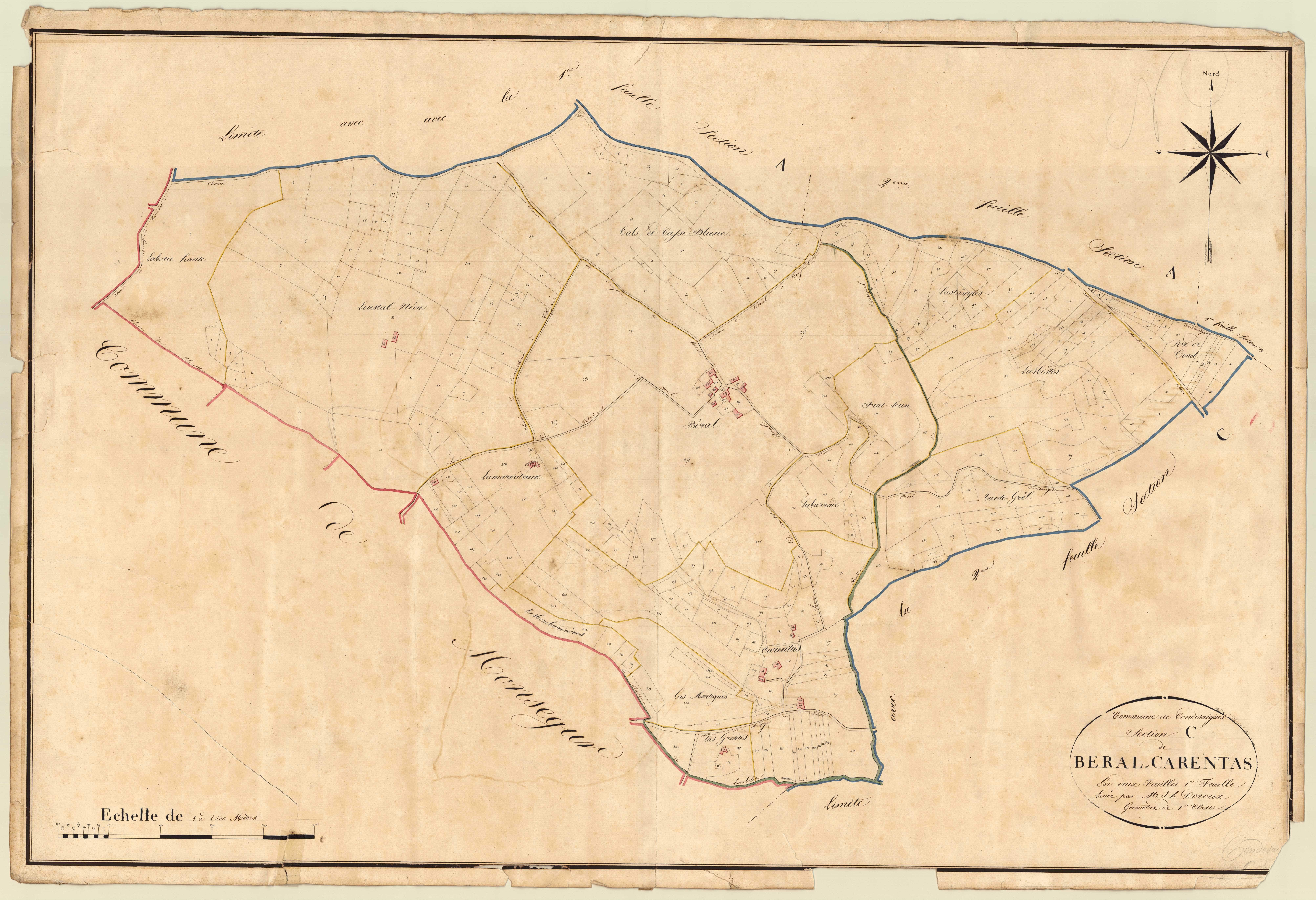 Plan napoléonien, atlas-C1 Beral et Carentas, Condezaygues