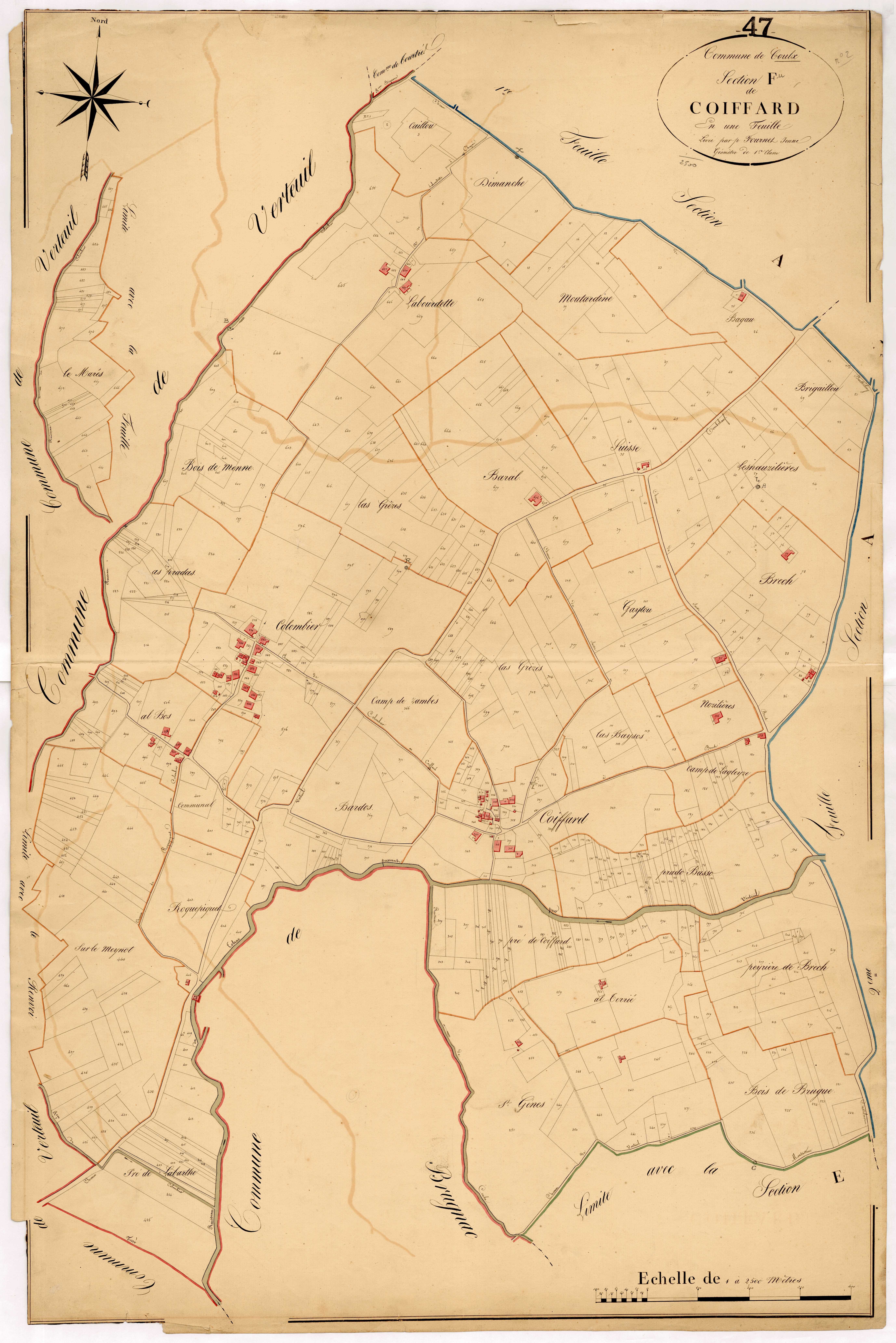 Plan napoléonien, atlas-F Coiffard-Brech, Coulx