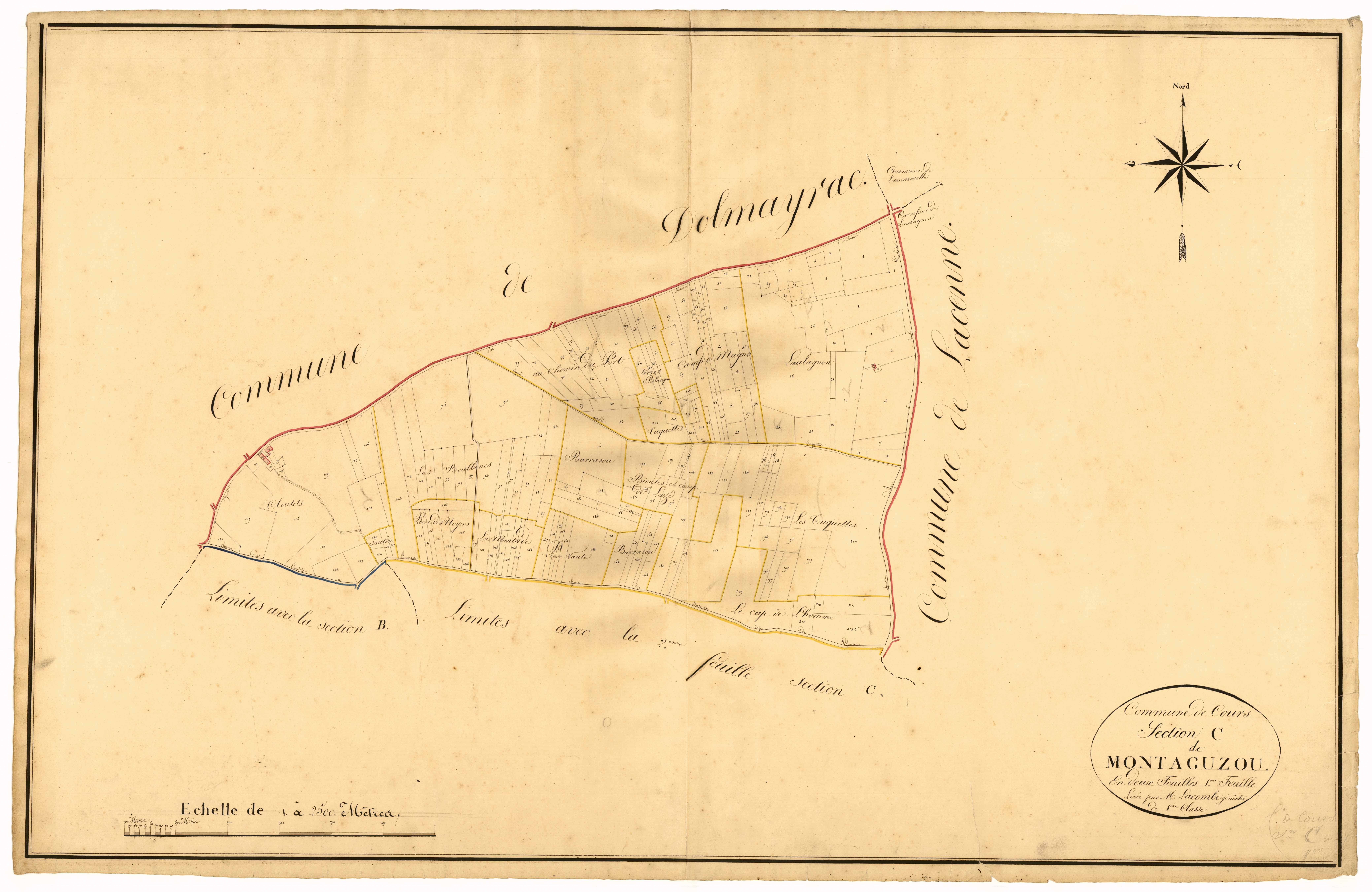 Plan napoléonien, atlas-C1 Montaguzon, Cours