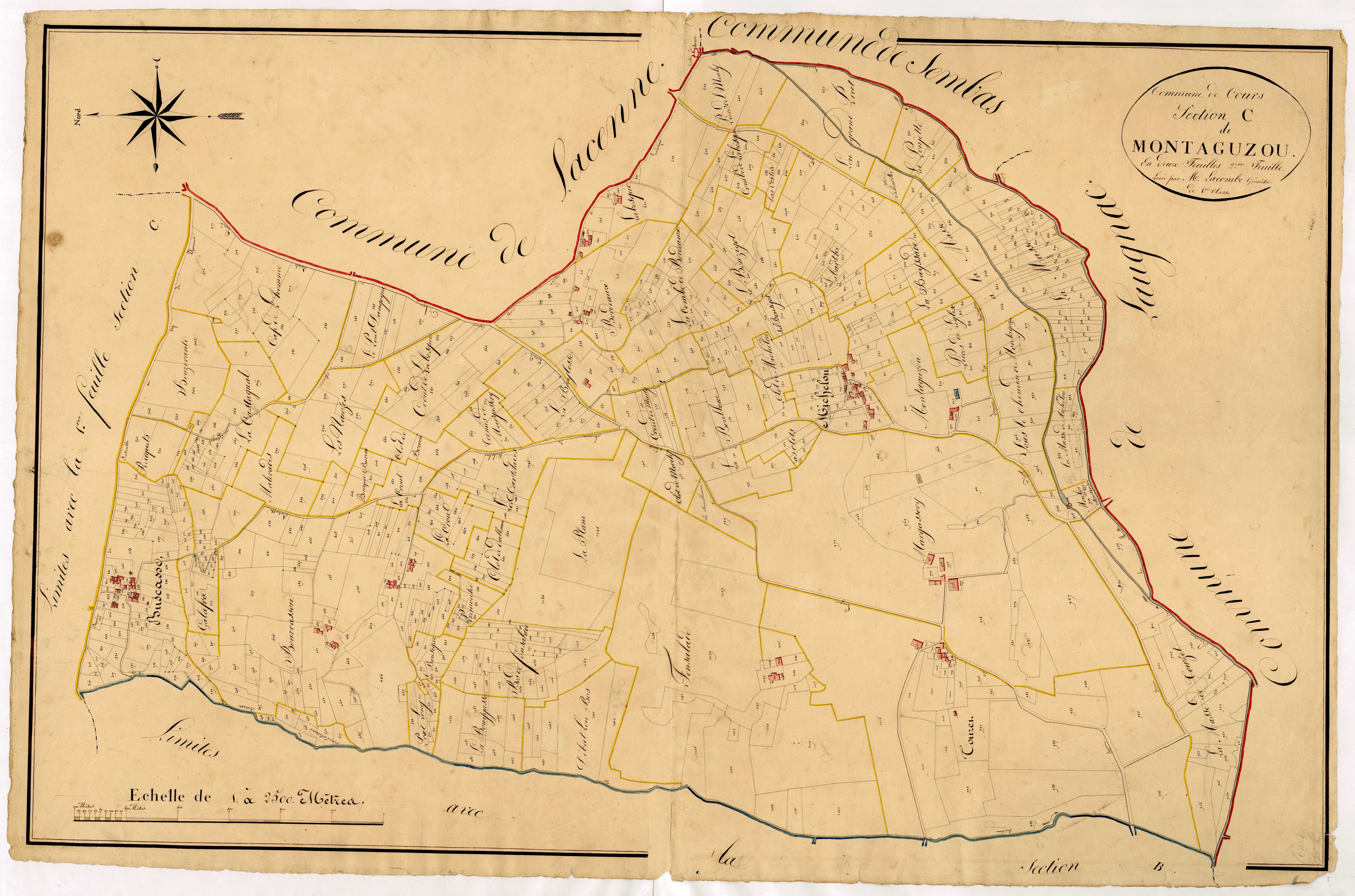 Plan napoléonien, atlas-C2 Montaguzon, Cours