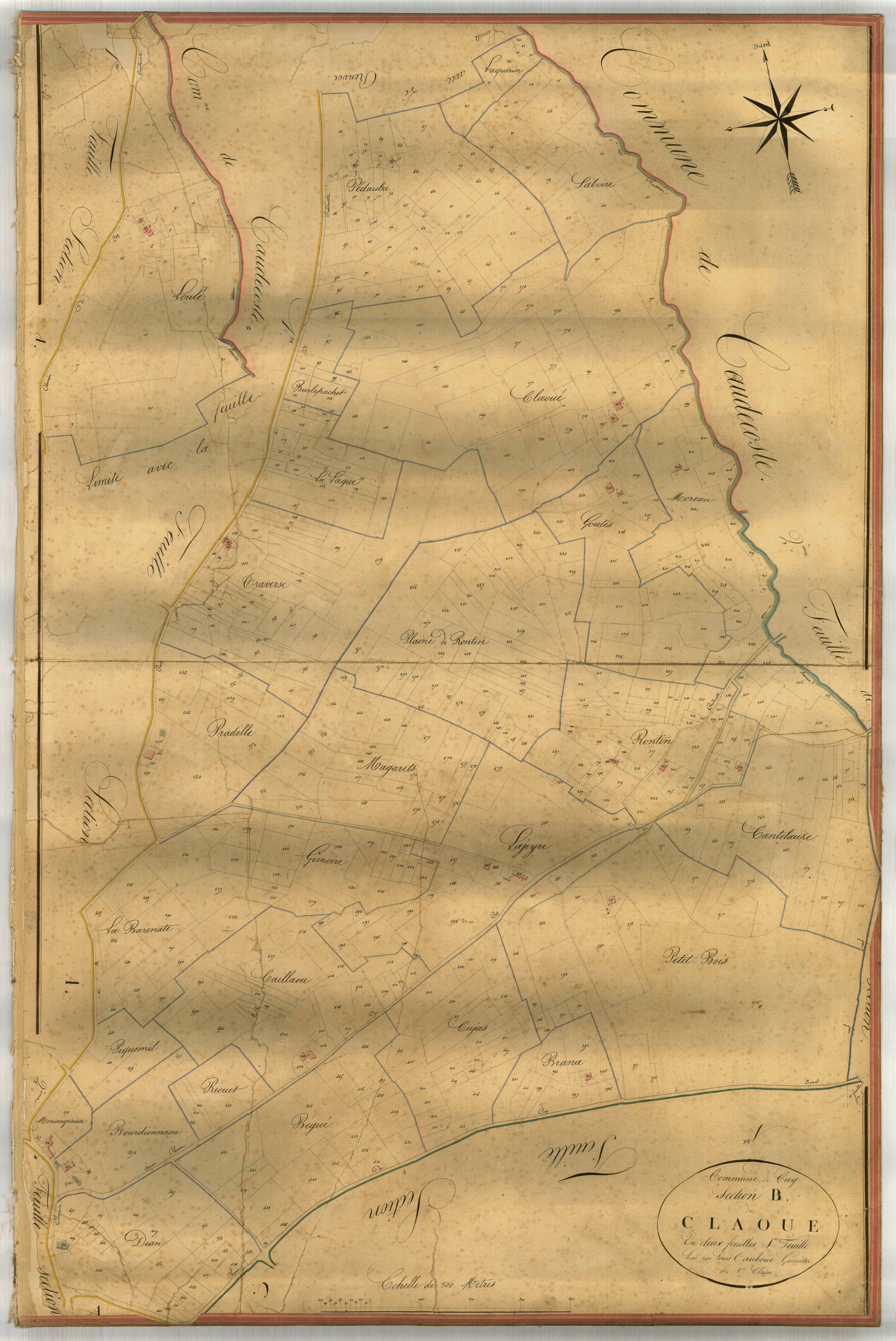 Plan napoléonien-B1 Claoue, Cuq