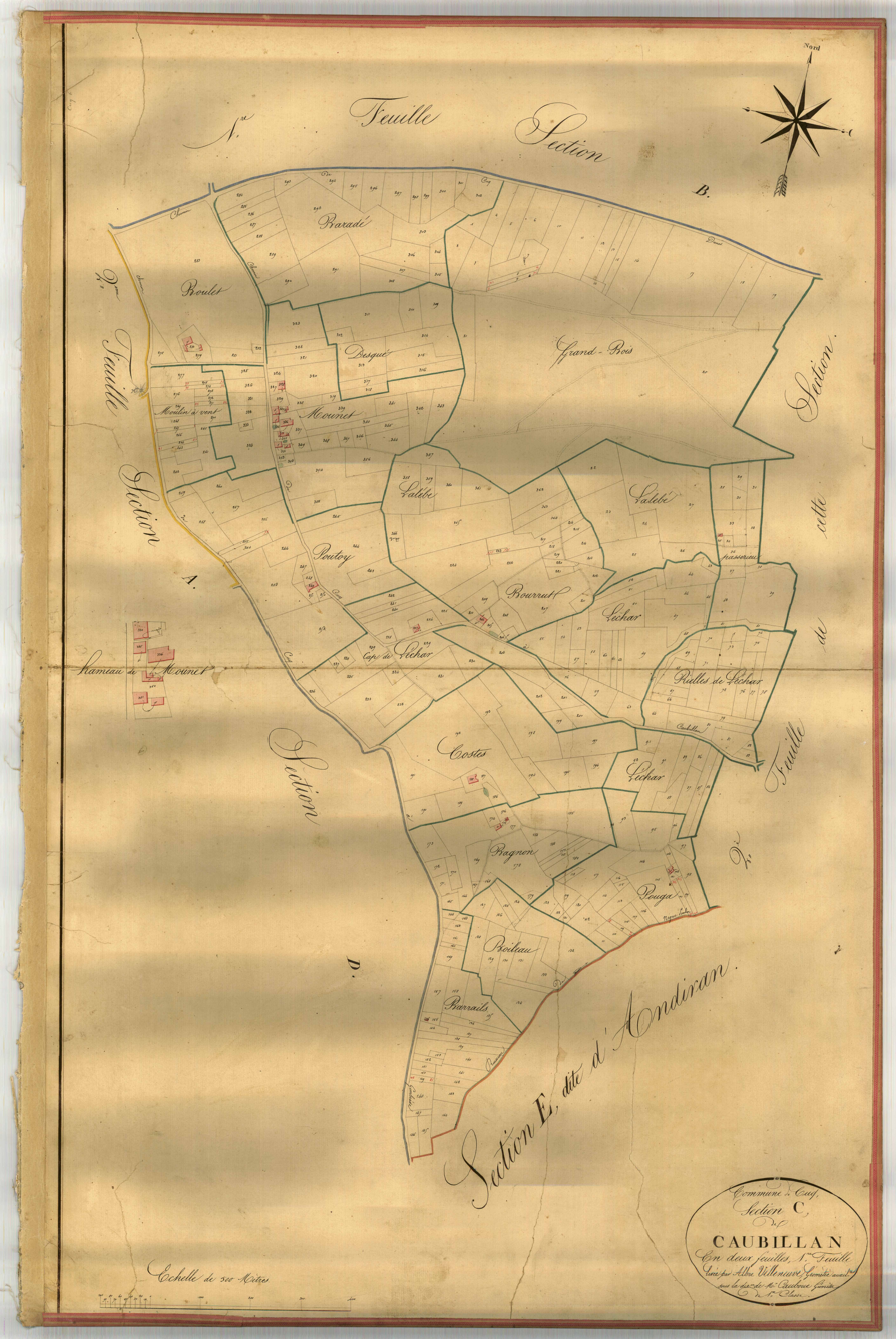 Plan napoléonien-C1 Caubillan, Cuq