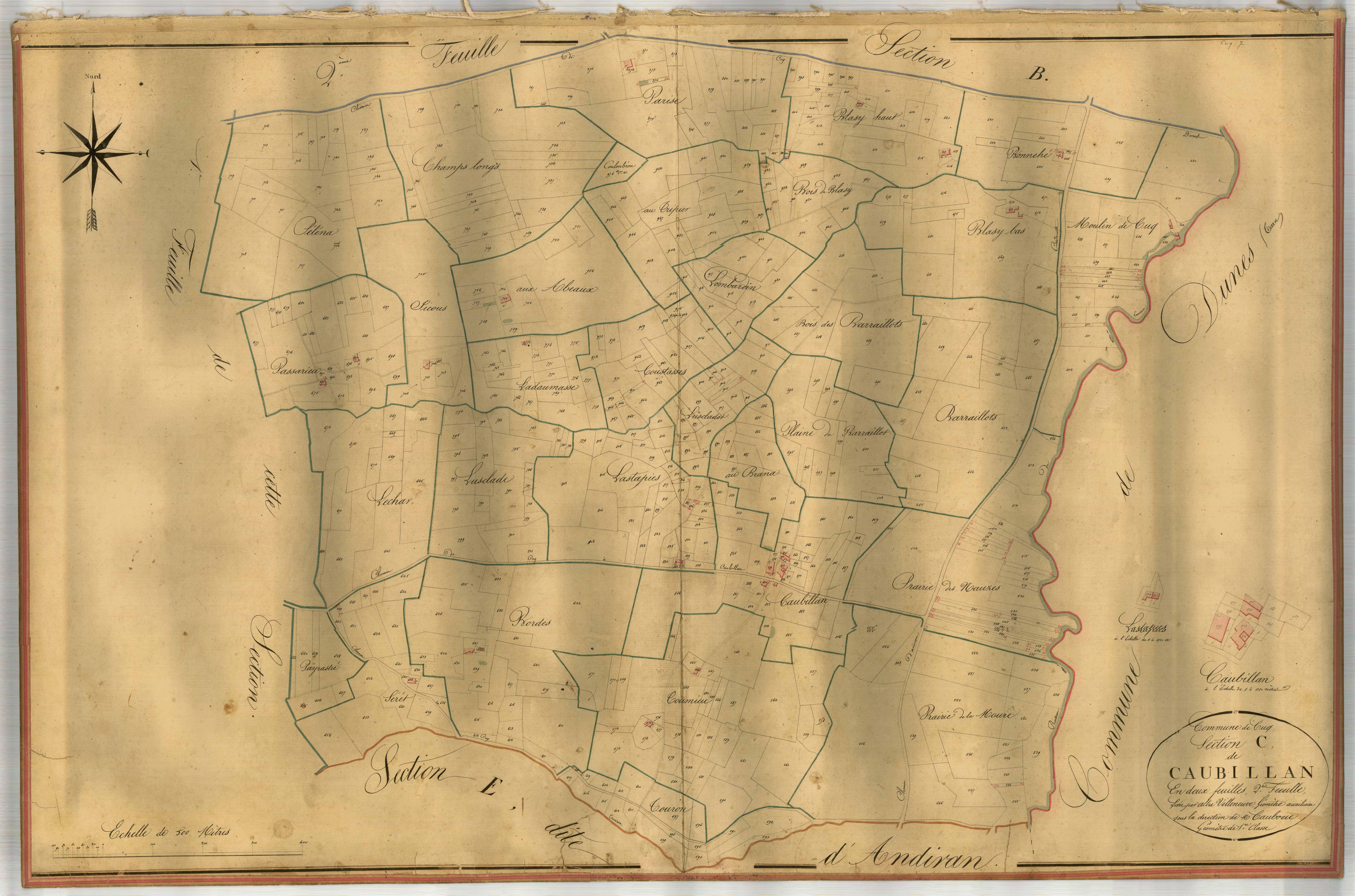 Plan napoléonien-C2 Caubillan, Cuq