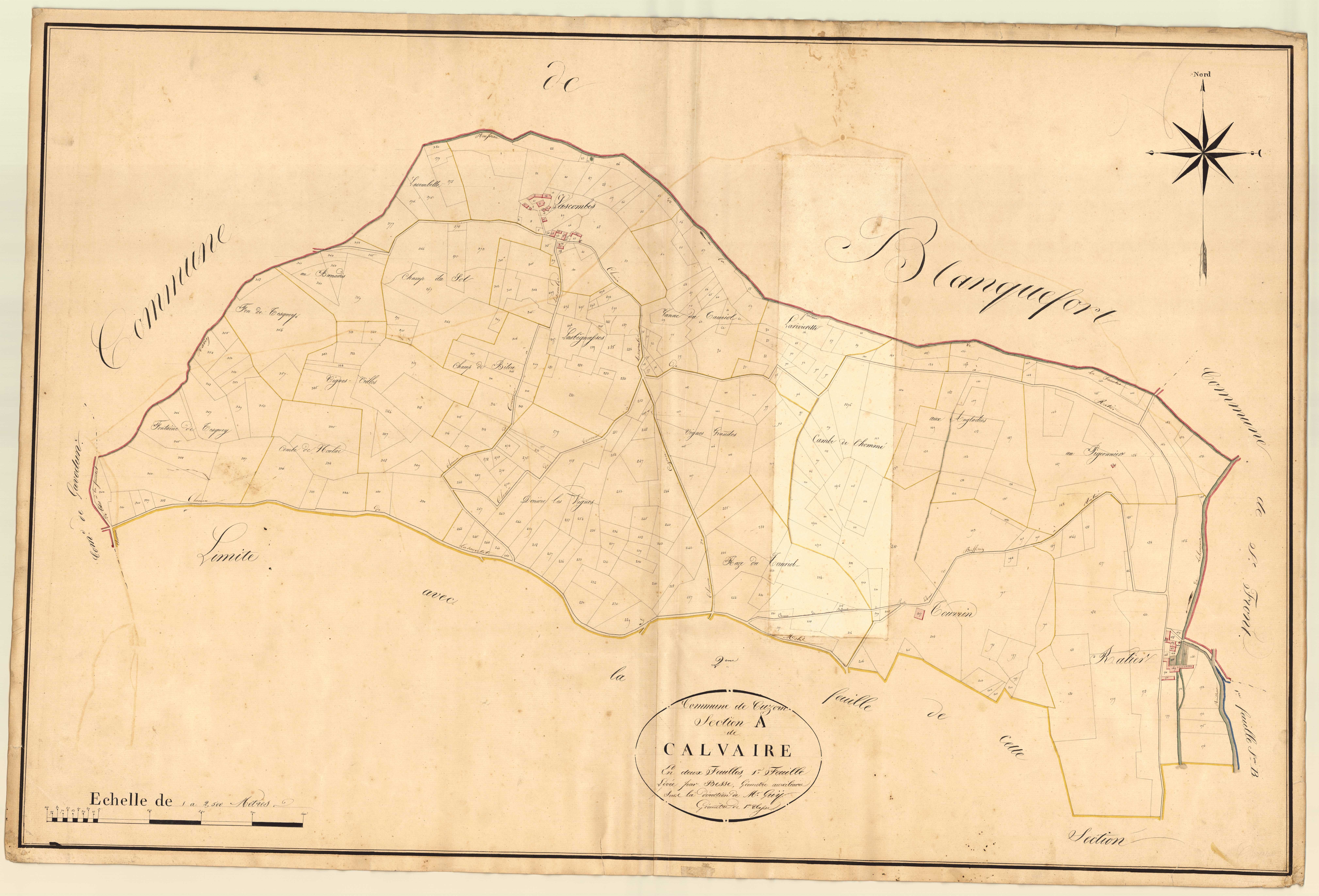 Plan napoléonien, atlas-A1 Calvaire, Cuzorn