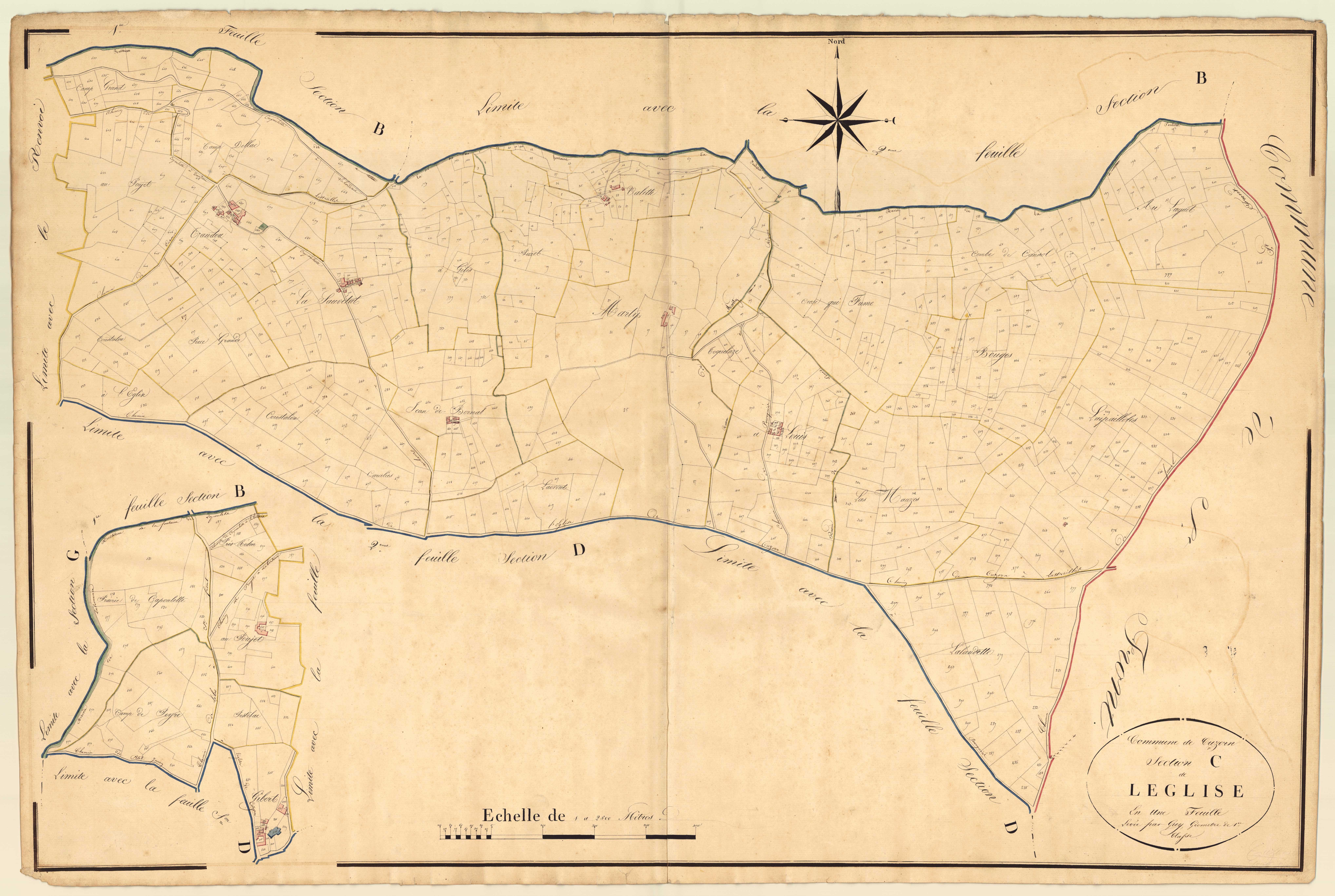 Plan napoléonien, atlas-C L’ Eglise, Cuzorn