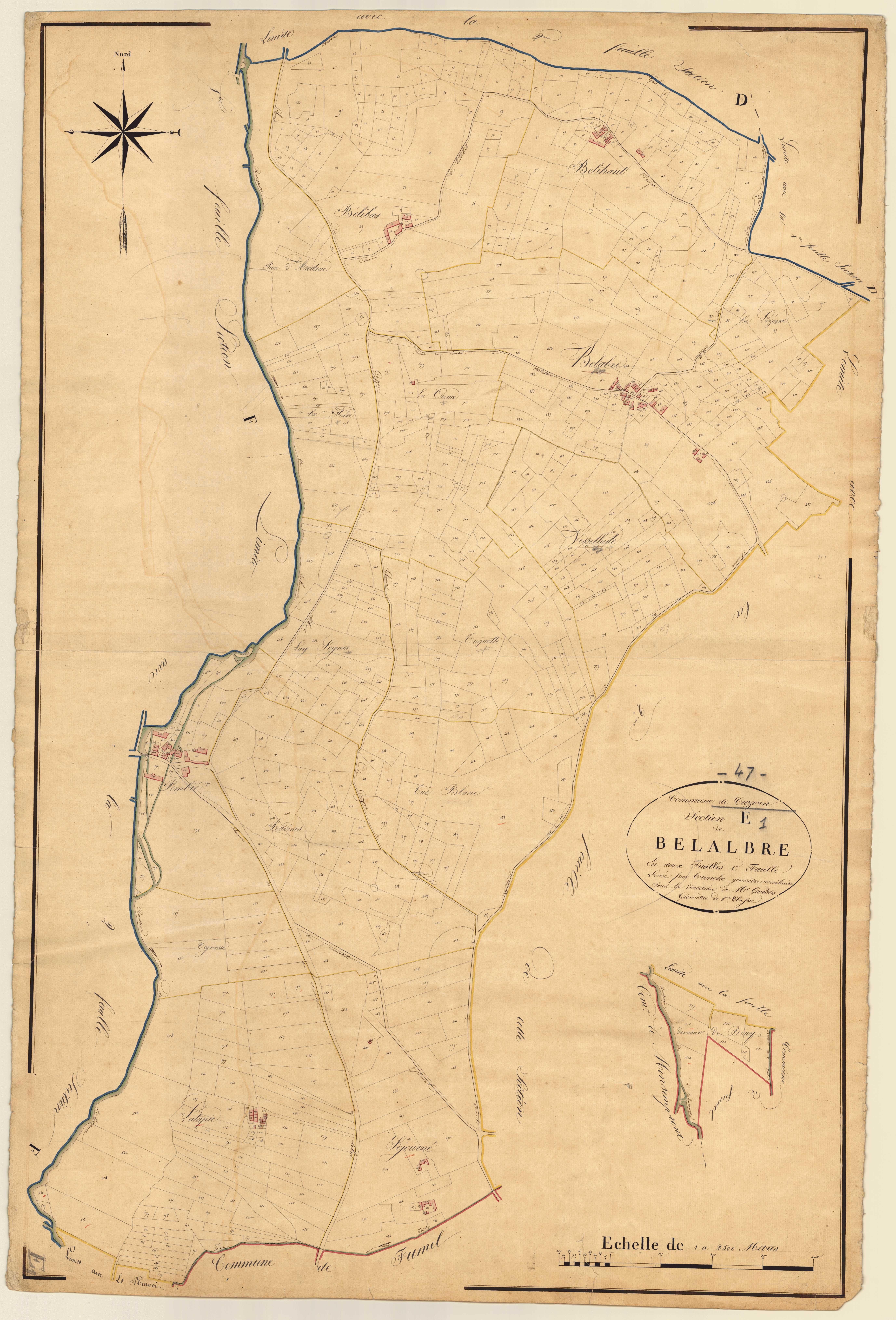 Plan napoléonien, atlas-E1 Belalbre, Cuzorn