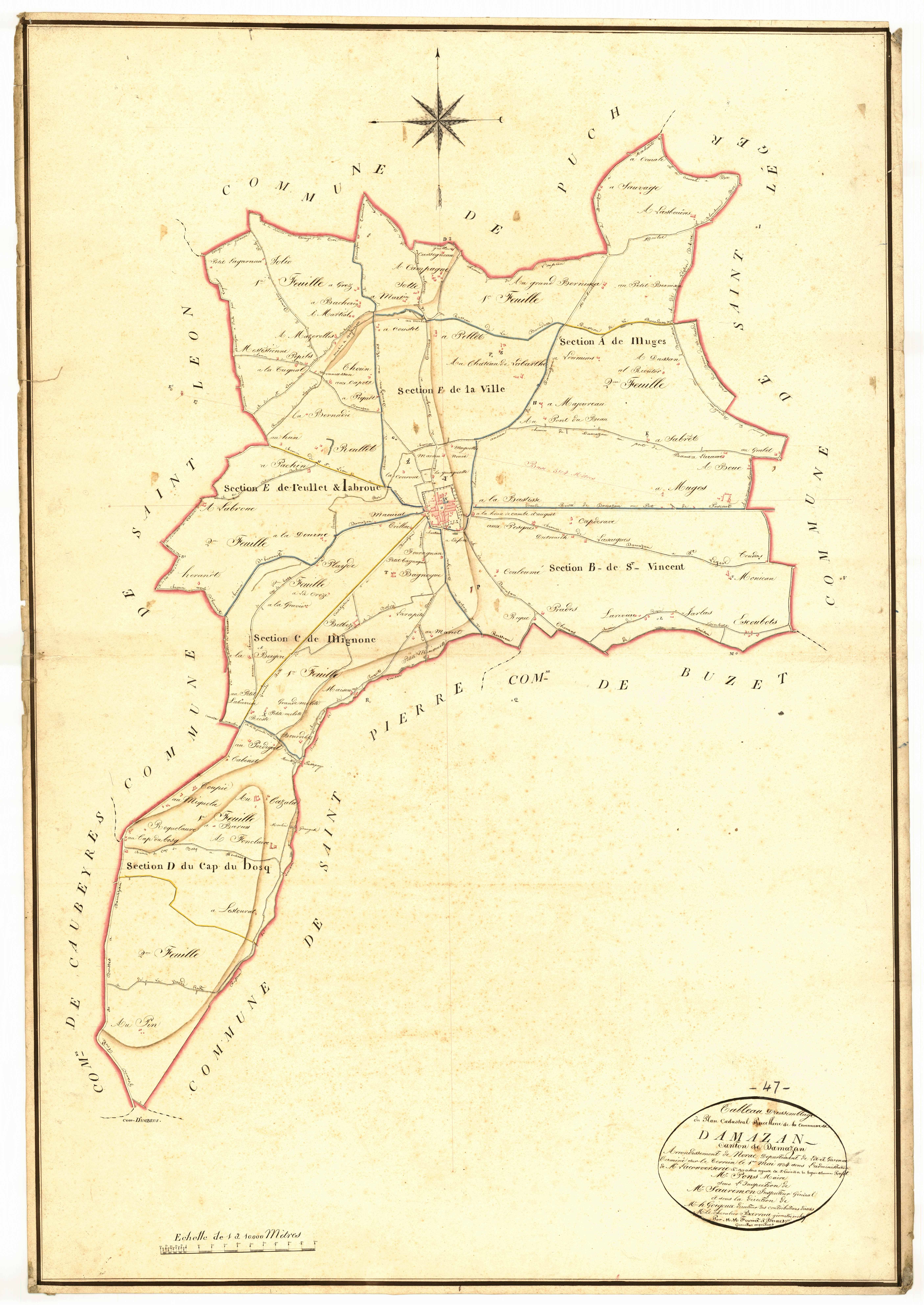 Plan napoléonien, atlas-TA, Damazan