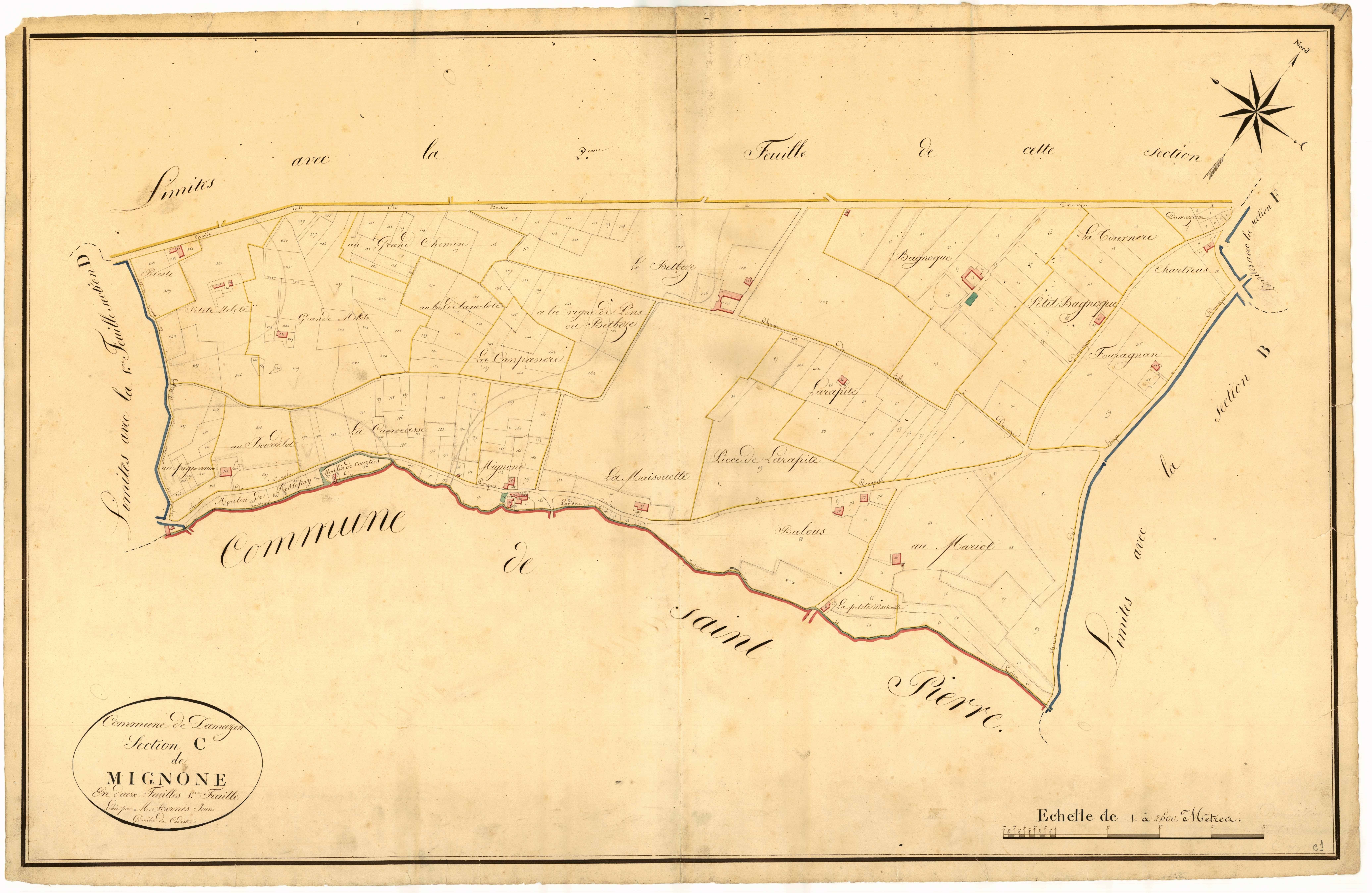 Plan napoléonien, atlas-C1 Mignone, Damazan