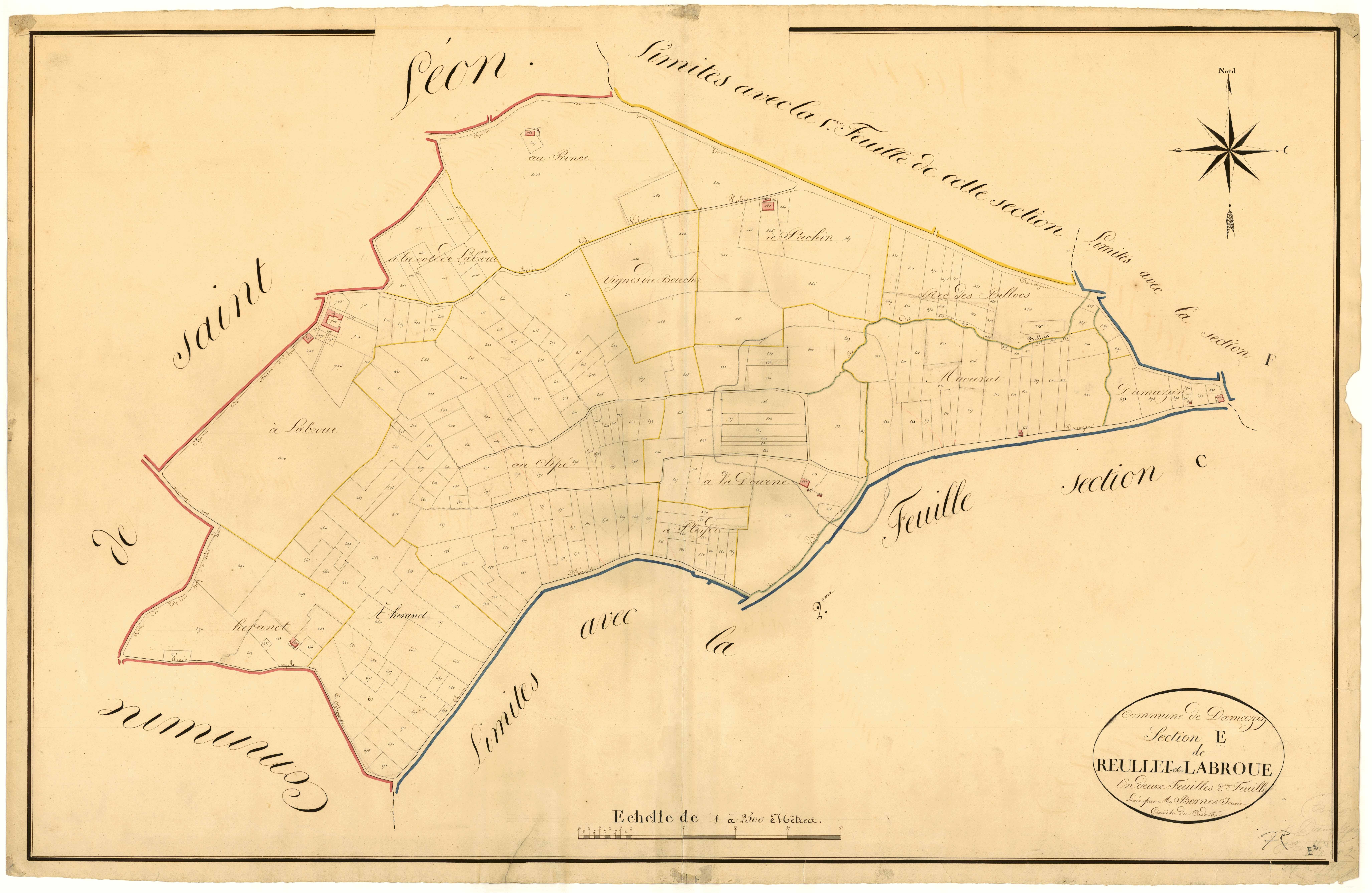 Plan napoléonien, atlas-E2 Reullet et Labroue, Damazan