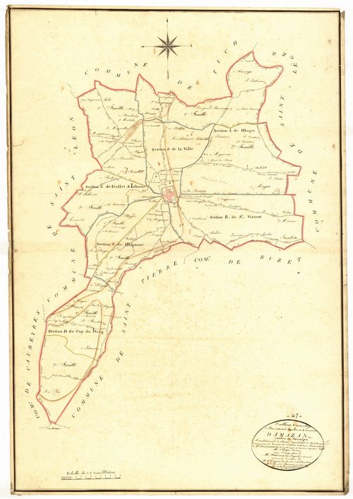 Plan napoléonien, atlas-TA, Damazan