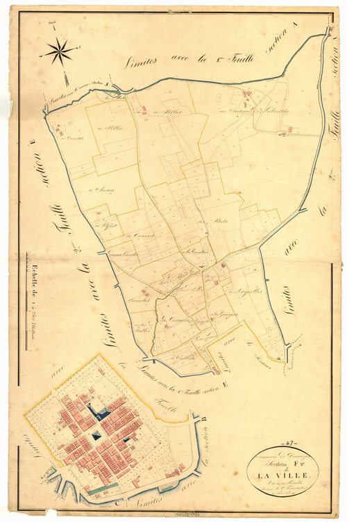 Plan napoléonien, atlas-F La Ville, Damazan